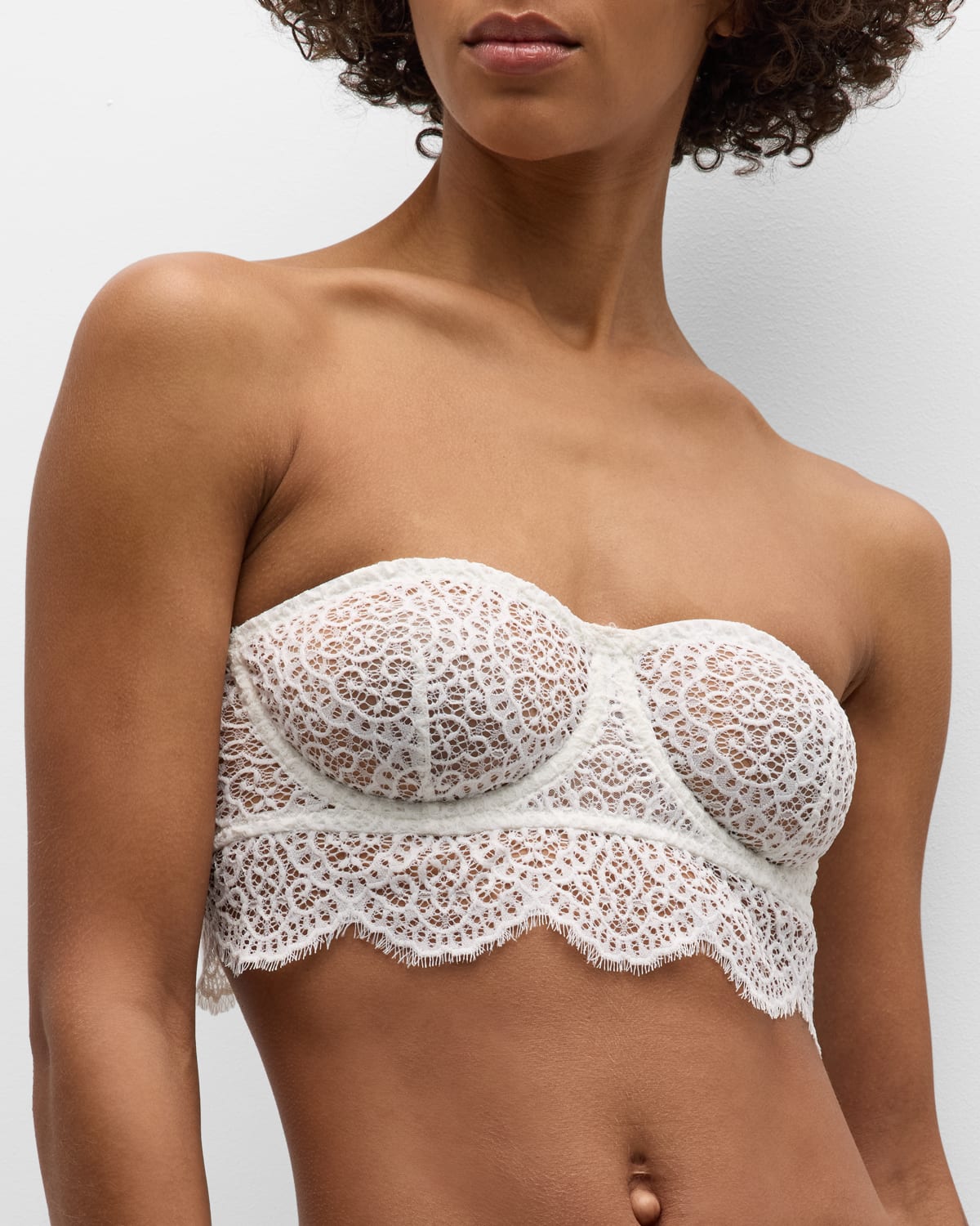 Buy Else Petunia Stretch-mesh And Corded Lace Underwired Strapless  Balconette Bra - Pink At 60% Off