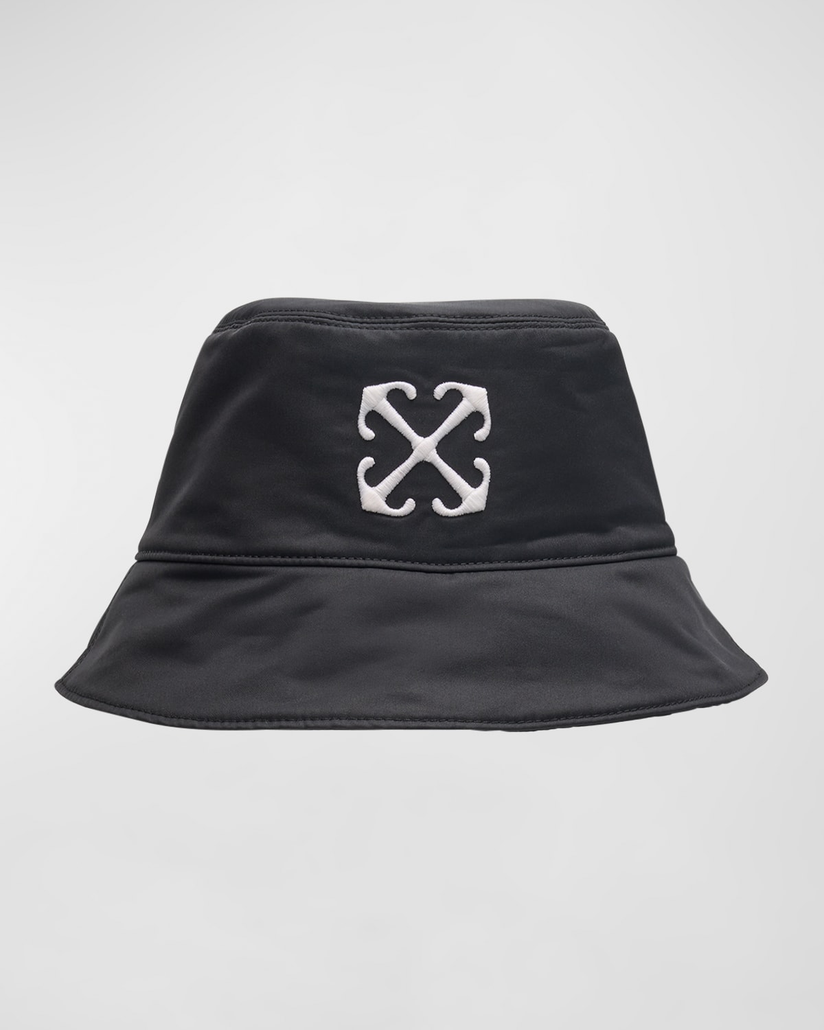 Shop Off-white Men's Embroidered Arrow Bucket Hat In Black White