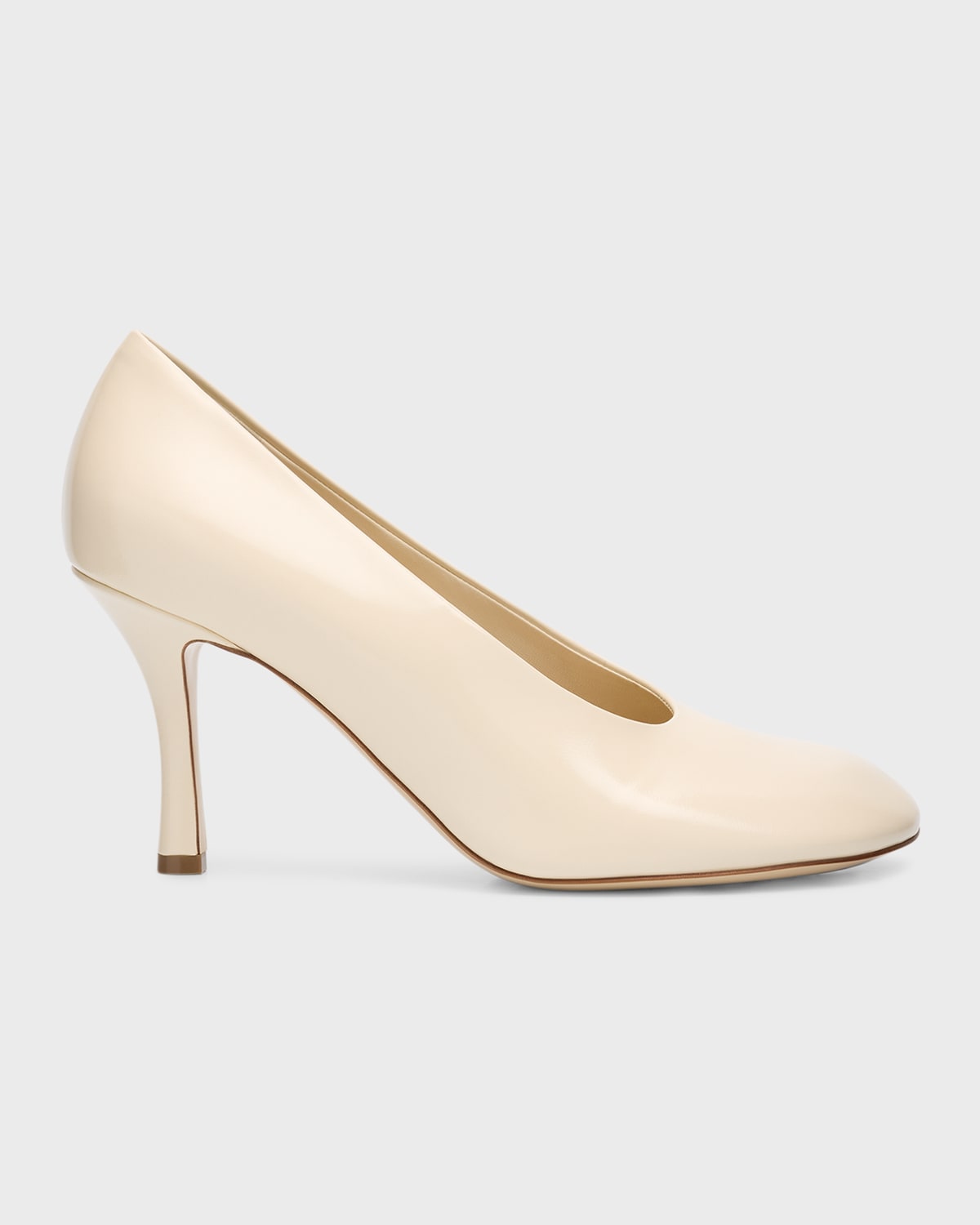 Burberry Baby Leather Stiletto Pumps In Ivory