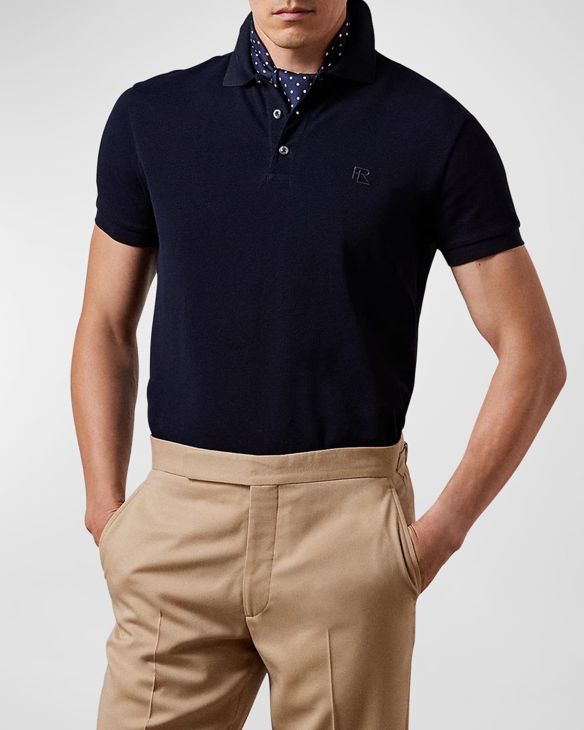 Ralph Lauren Purple Label Men's Mercerized Pique Polo Shirt In Navy