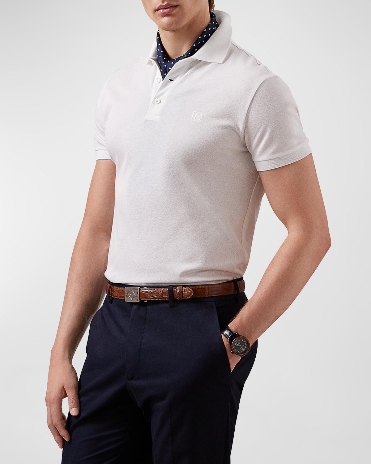 Shop Ralph Lauren Purple Label Men's Mercerized Pique Polo Shirt In White