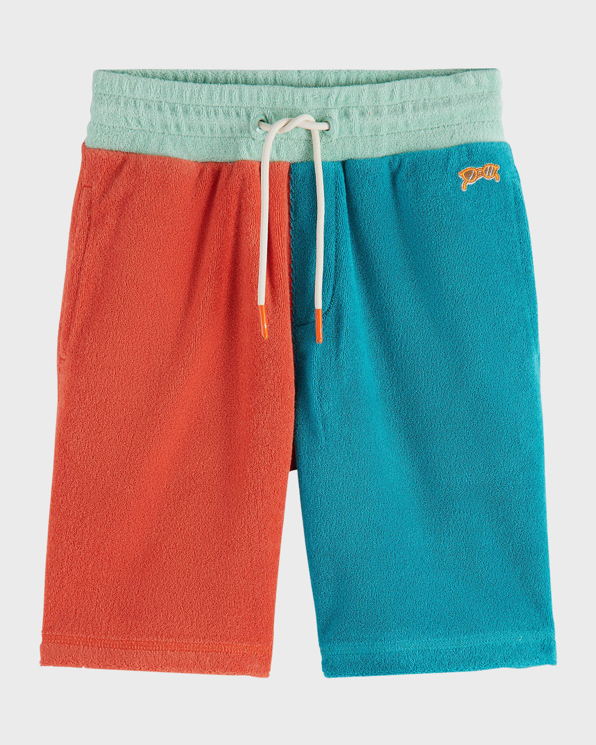 Shop Scotch & Soda Boy's Colorblock Toweling Shorts In Multi