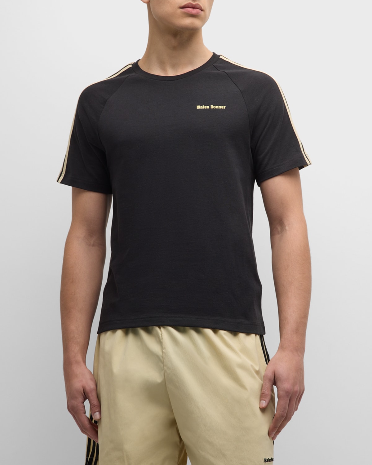 Shop Adidas Originals X Wales Bronner Men's Raglan T-shirt In Black