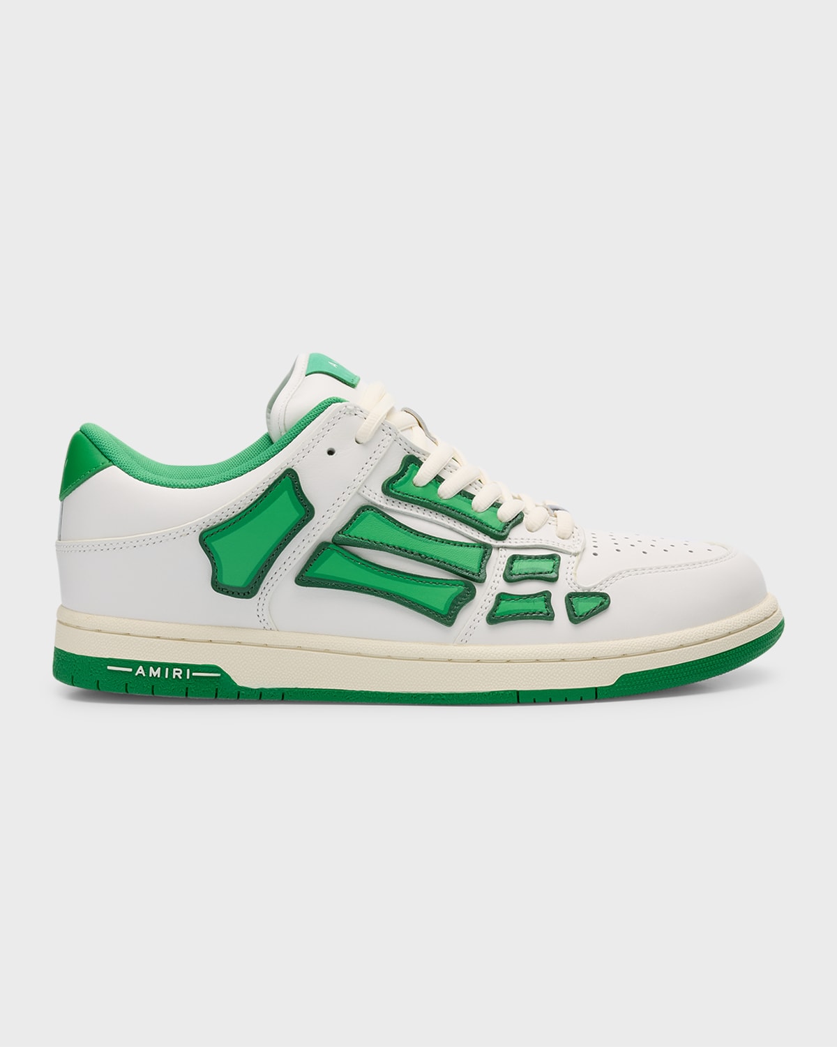 Shop Amiri Men's Skel Mesh And Leather Chunky Low-top Sneakers In Green