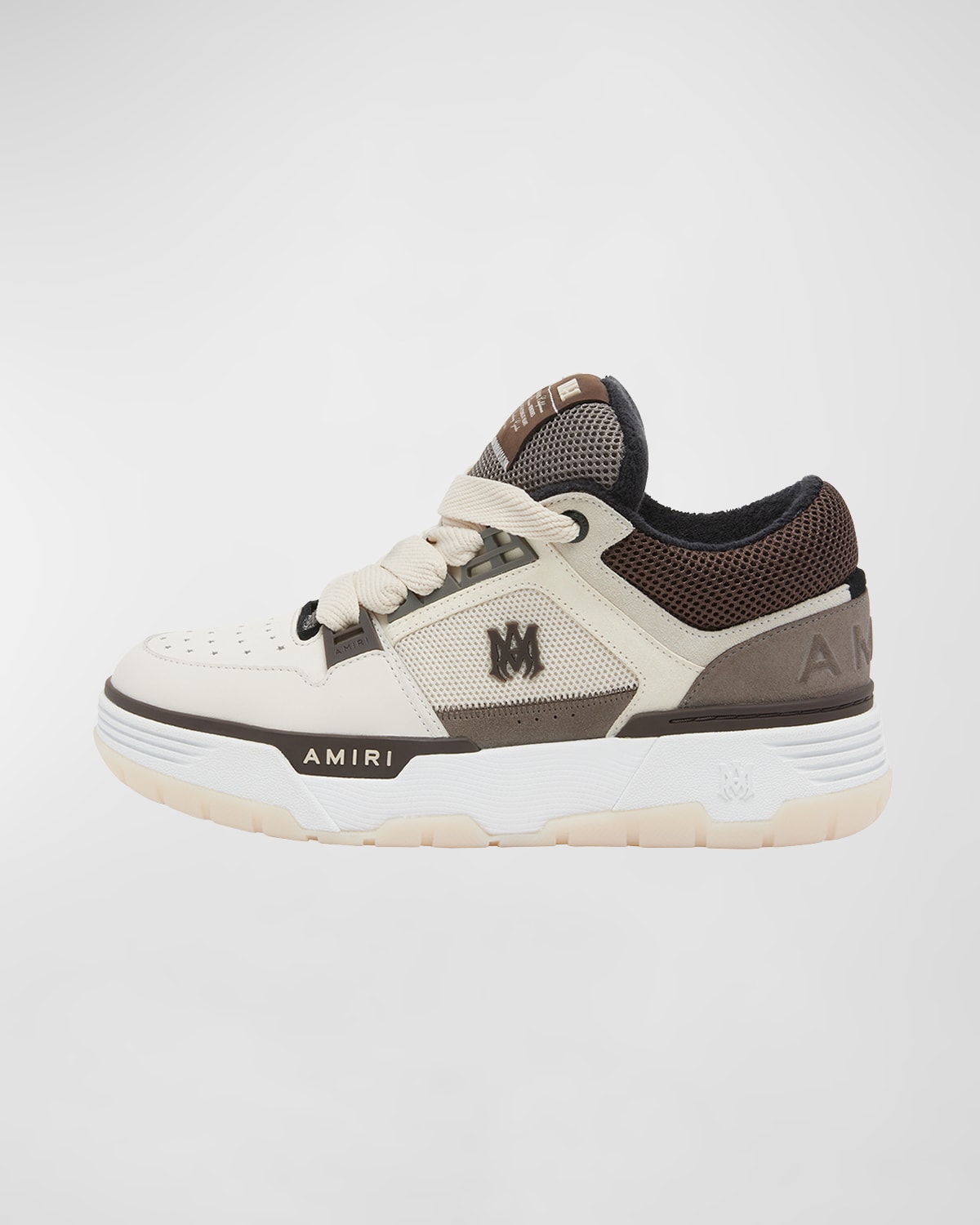 Shop Amiri Men's Ma-1 Leather & Mesh Low-top Sneakers In Brown