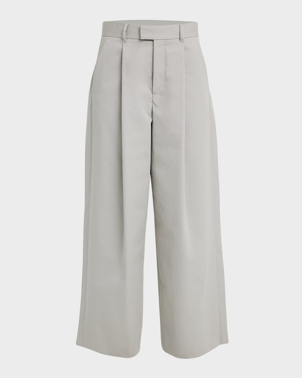 Shop Armarium Alan Pleated Wide-leg Trousers In Grey