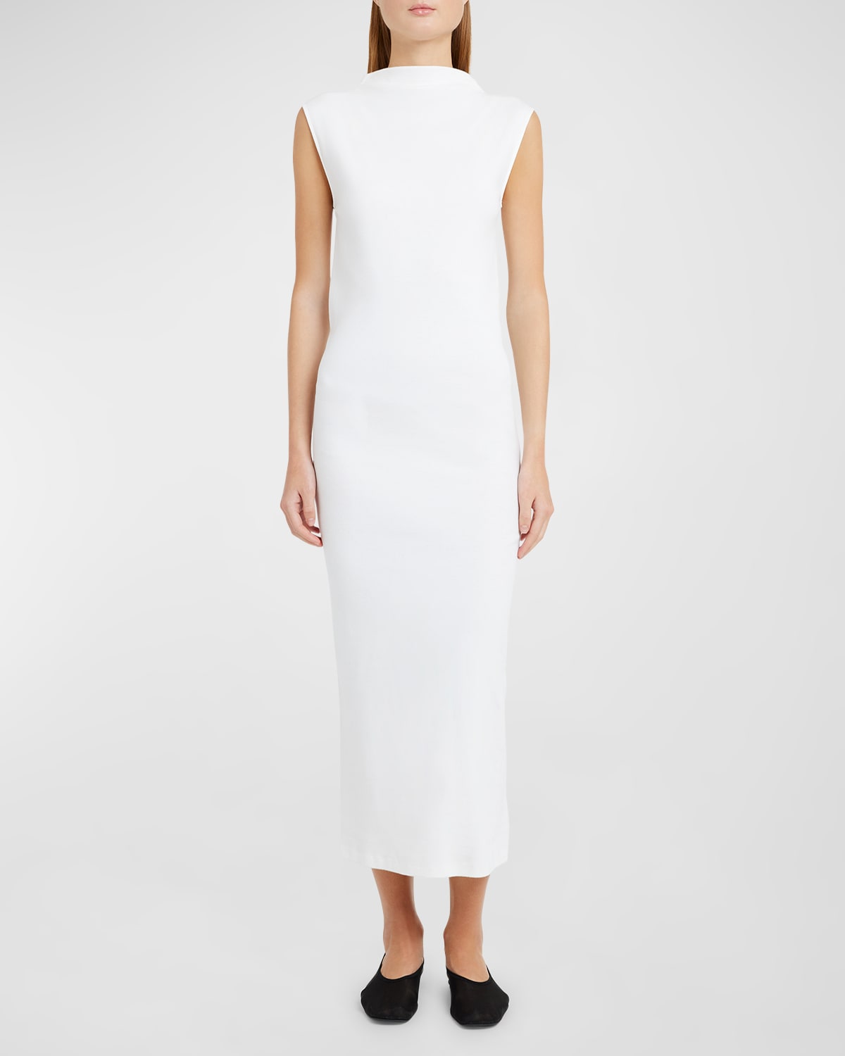 Shop Armarium Rose Ribbed Cotton Maxi Dress In White