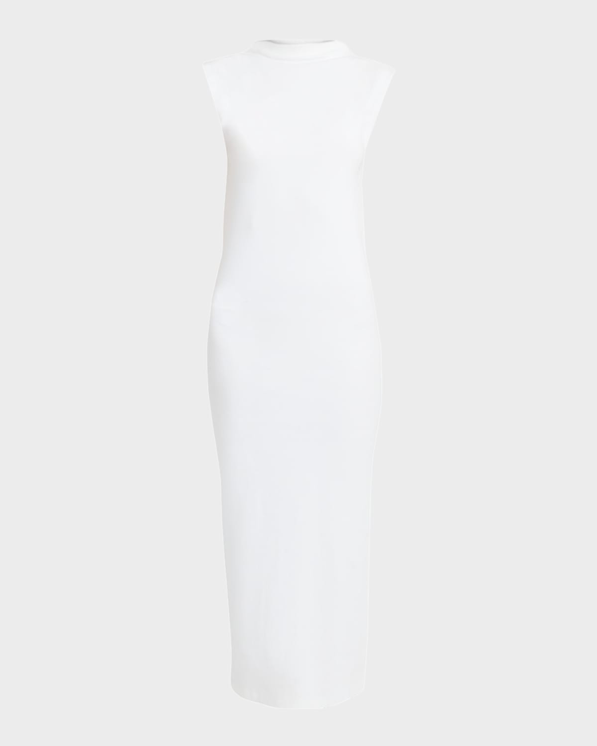 Shop Armarium Rose Ribbed Cotton Maxi Dress In White