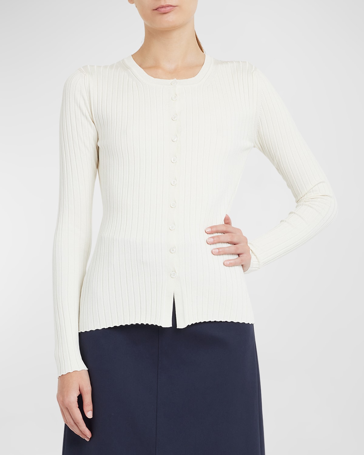 Shop Armarium Chelsea Silk Knit Cardigan In Off-white