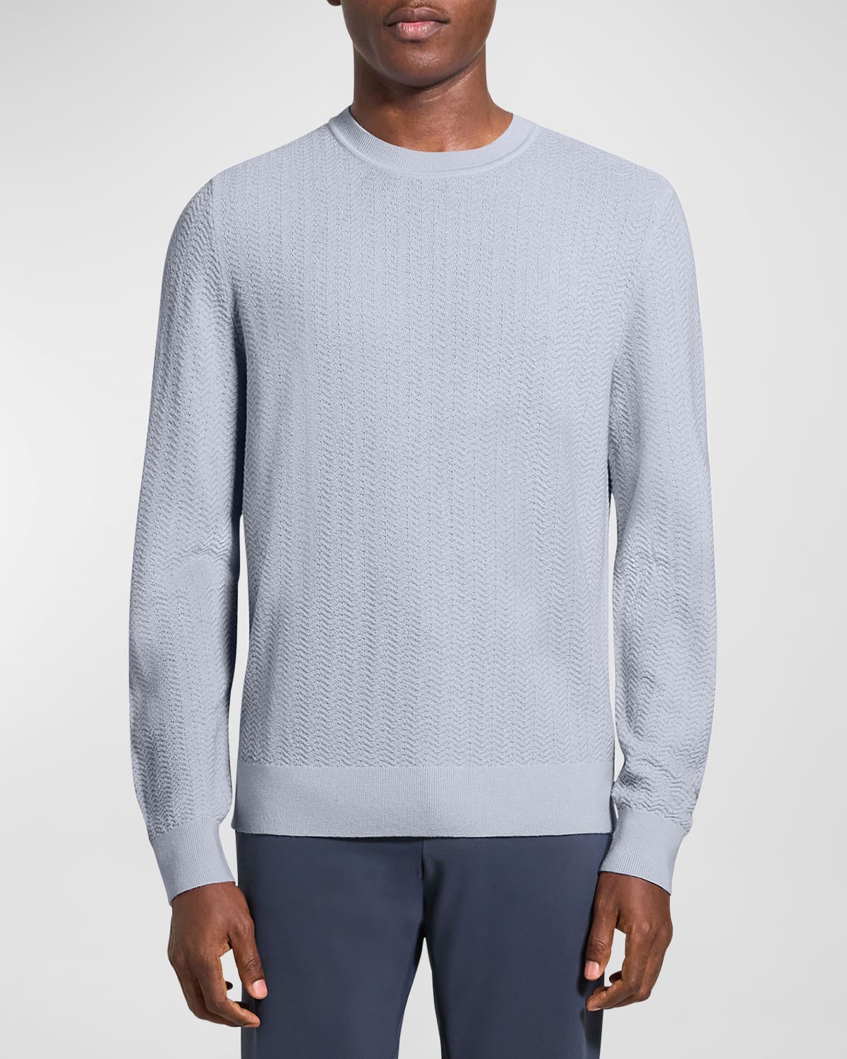 Theory Novo Merino Wool Blend Crewneck Sweater In Ice