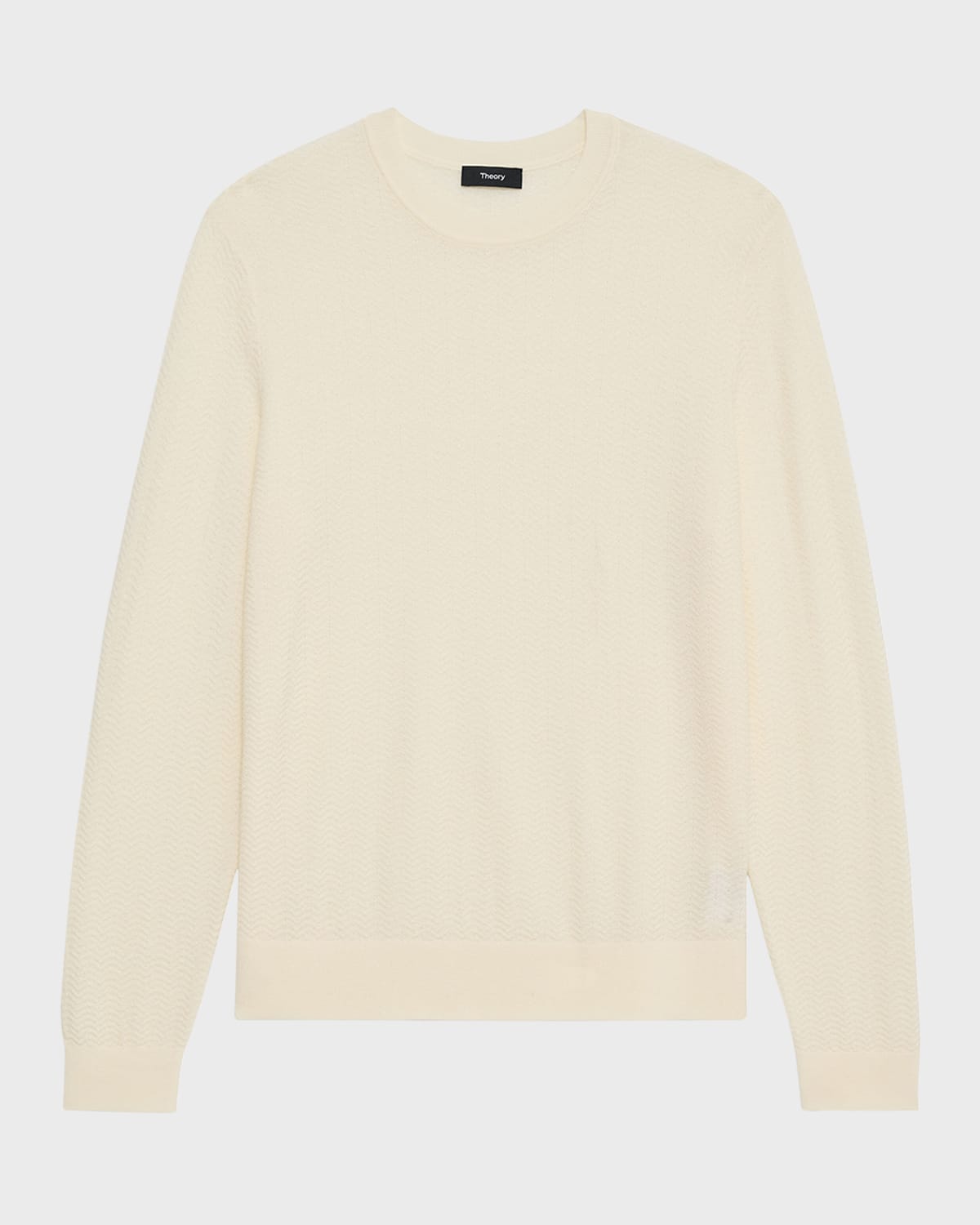 Shop Theory Men's Merino Wool Crewneck Sweater In Ivory