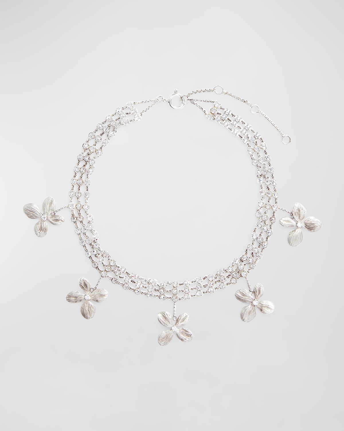 Sterling Silver Hydrangea Choker Necklace