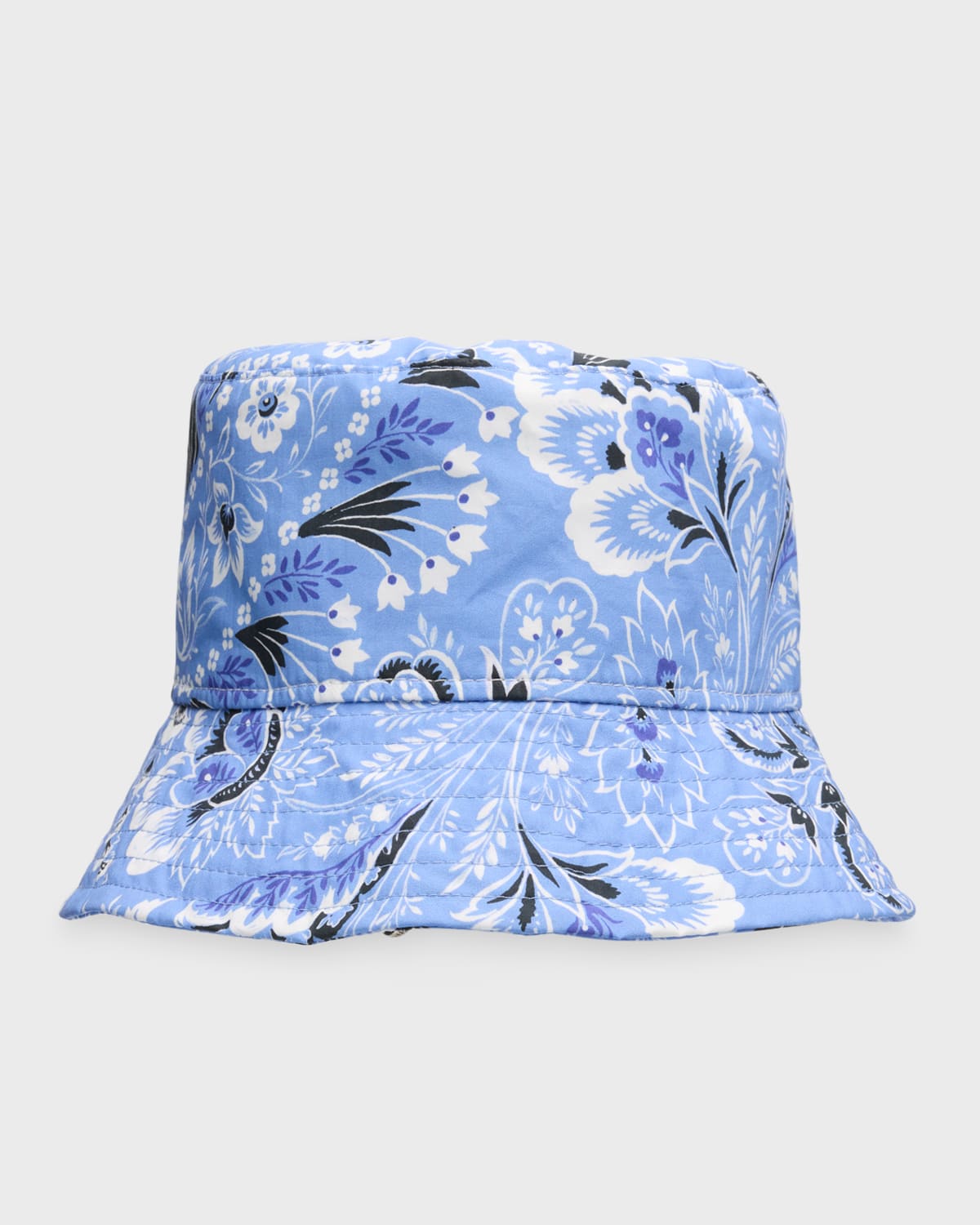 Shop Etro Kid's Printed Bucket Hat In Blue