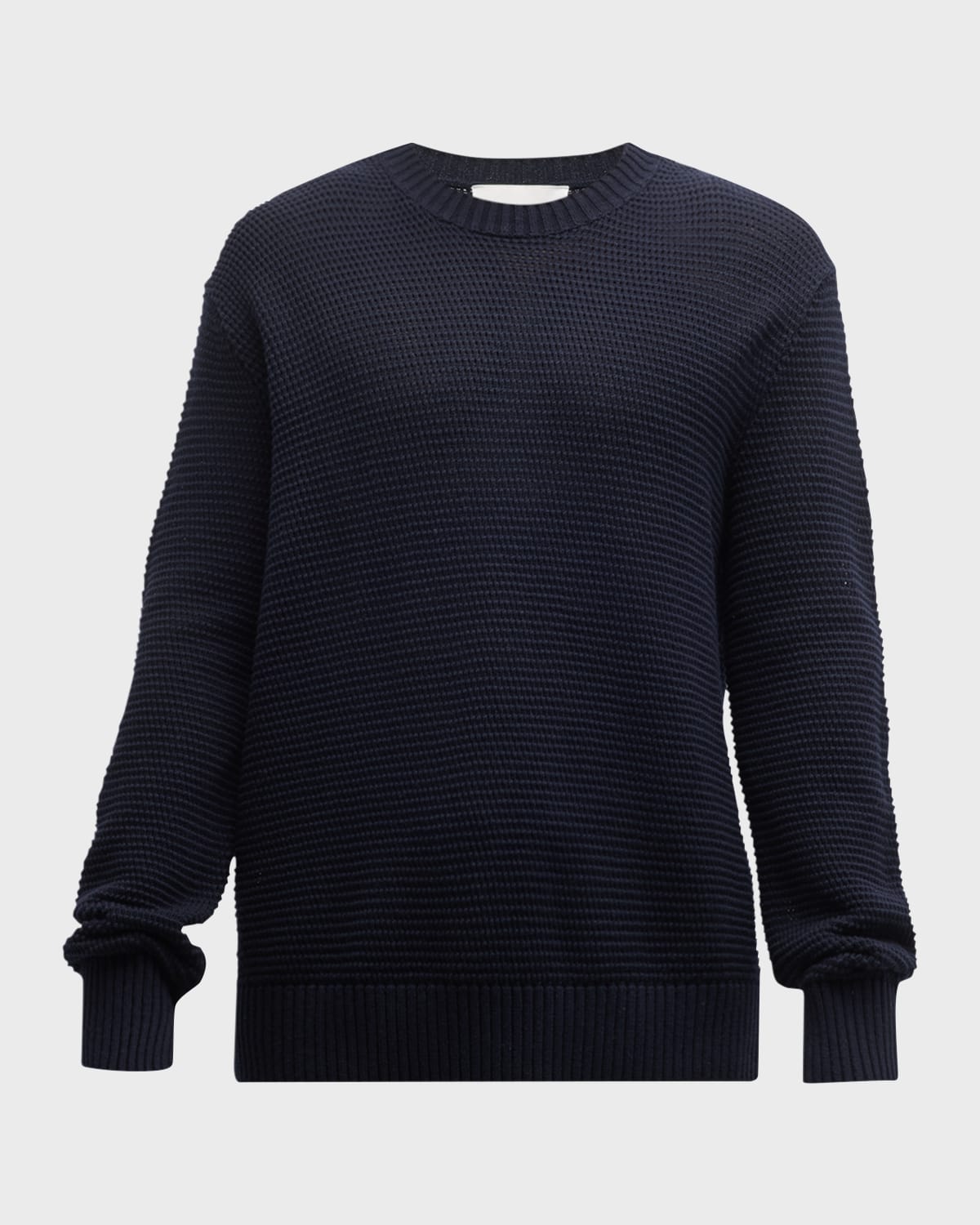 Frame Textured Wool Blend Crewneck Sweater In Light Blue