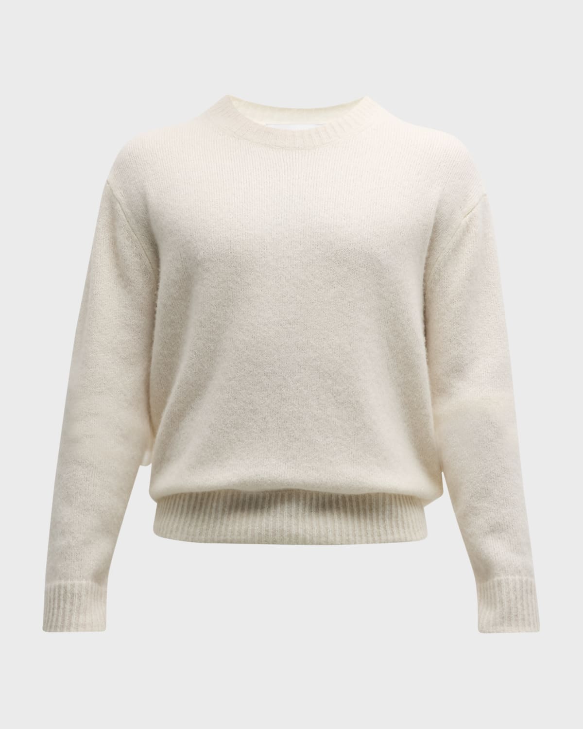 Shop Frame Men's Cashmere-silk Crew Sweater In Vanilla