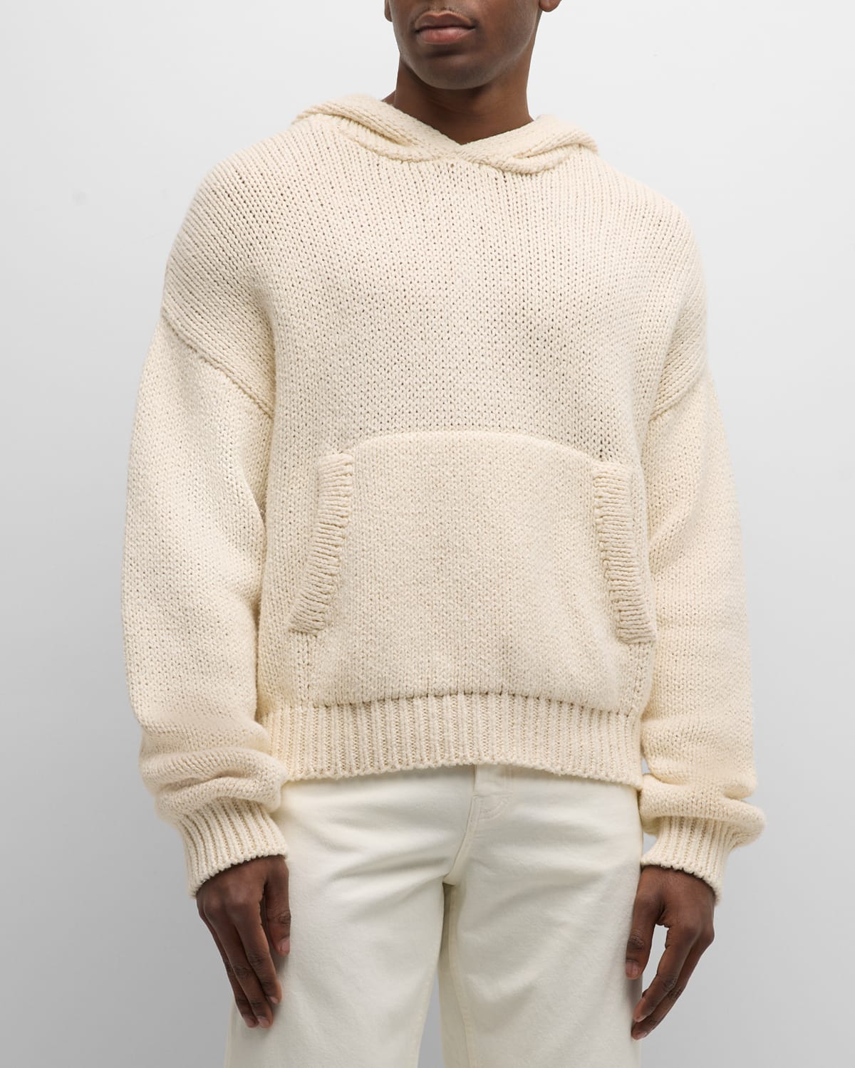 Shop Frame Men's Chunky Drop-shoulder Hoodie In White Canvas