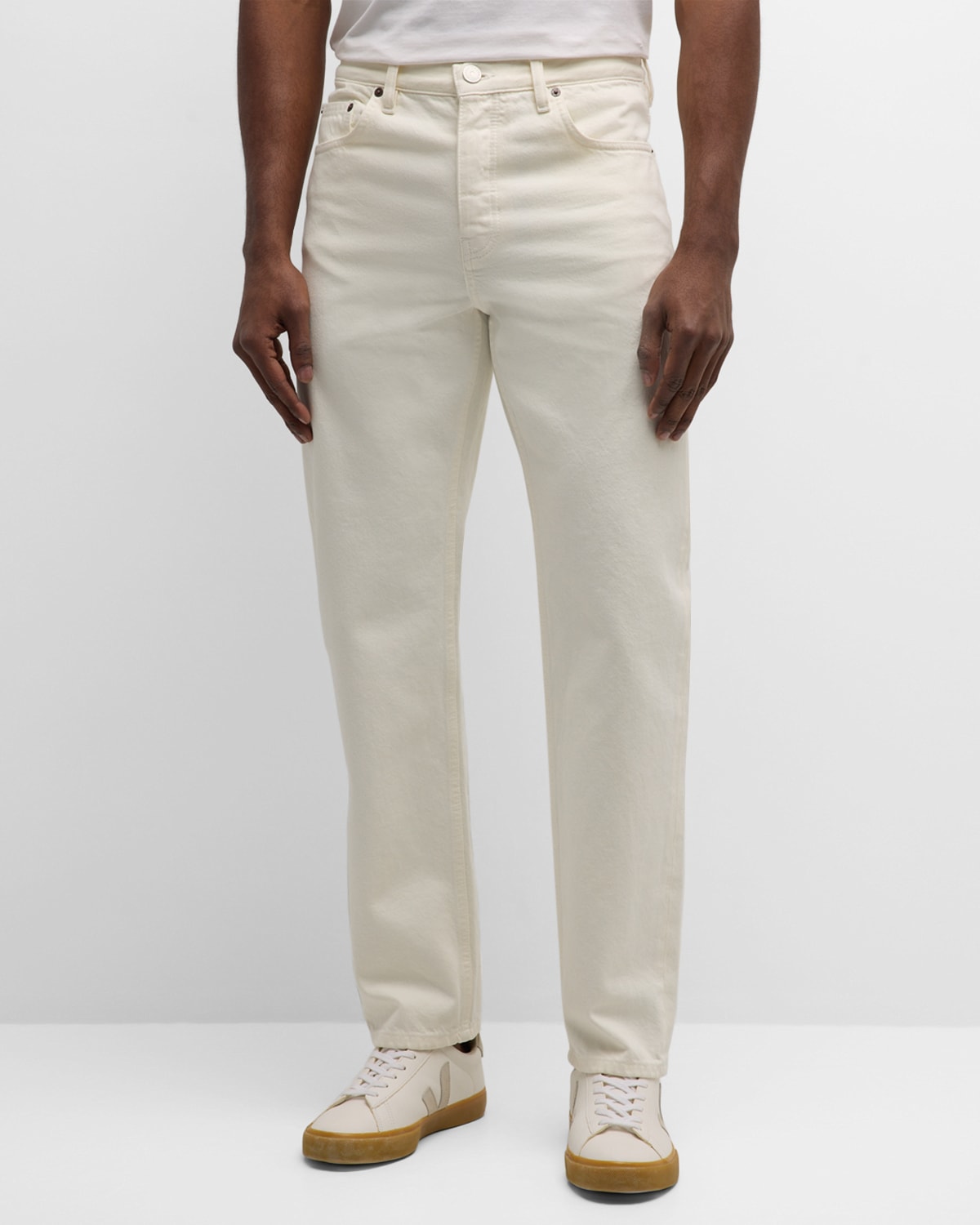 Shop Frame Men's Straight-leg Jeans In Off White