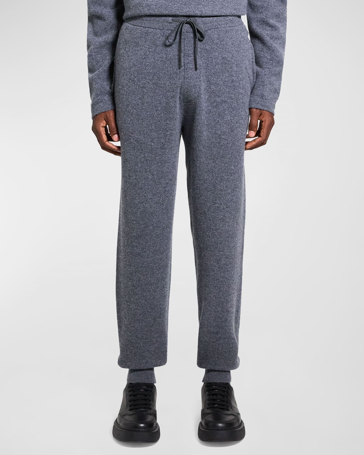 Theory Alcos Merino Wool Blend Drawstring Pants In Grap