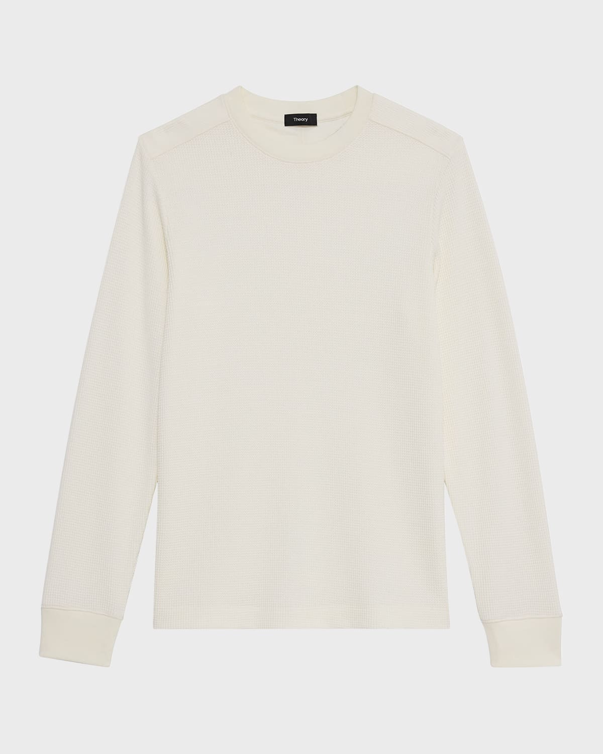Theory Mattis Waffle Knit Long Sleeve T-shirt In Ivory