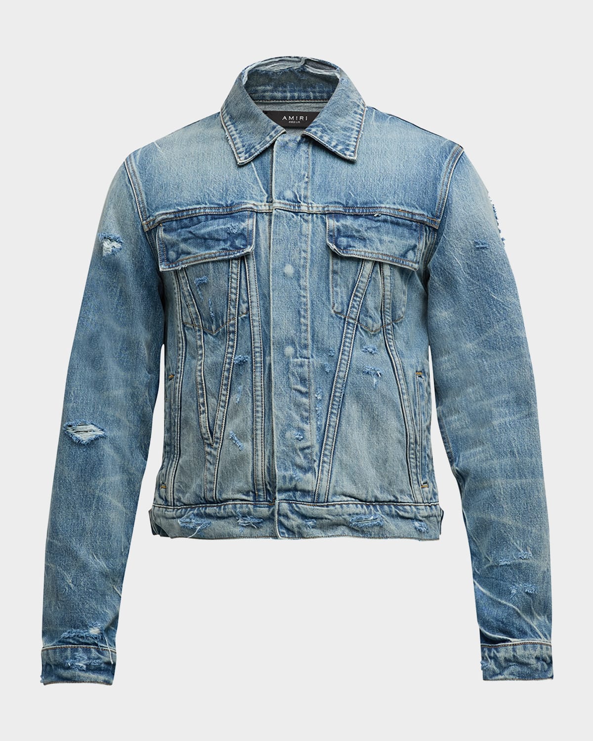 Amiri Men's Faded Denim MA Trucker Jacket