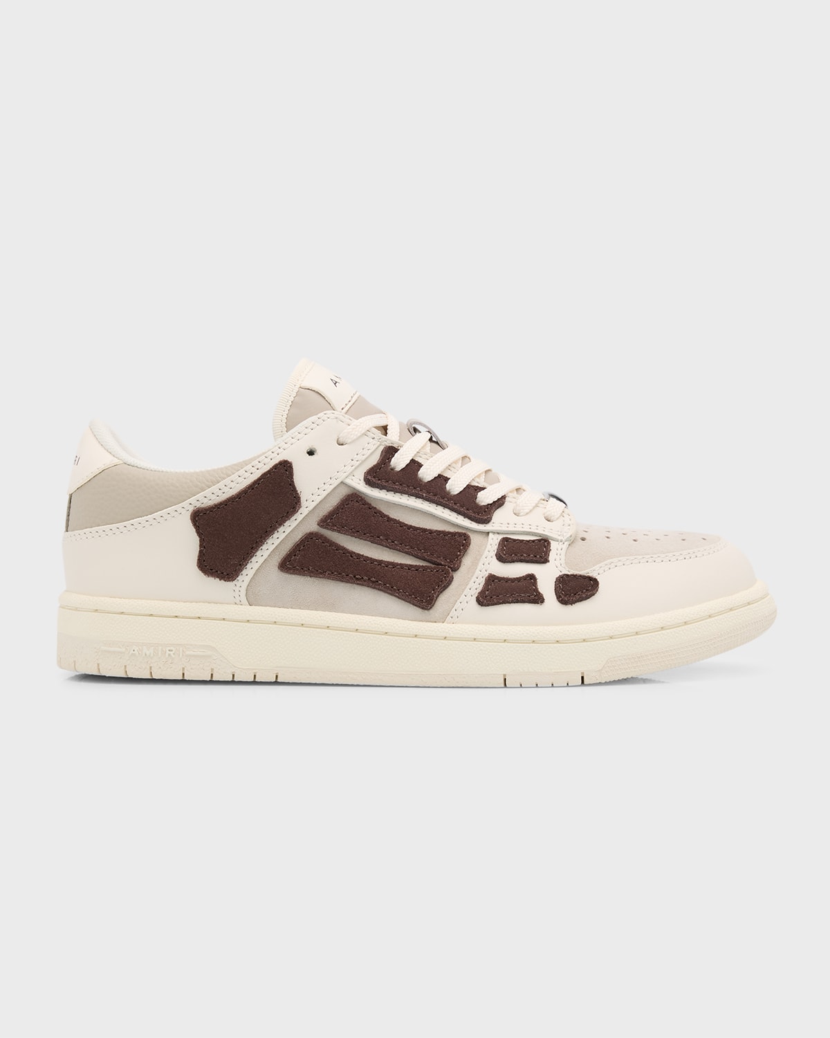 Amiri Skel Top Leather Low-top Sneakers In 699 Birch