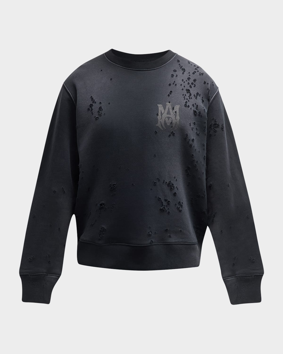 Shop Amiri Men's Ma Logo Shotgun Sweatshirt In Faded Black