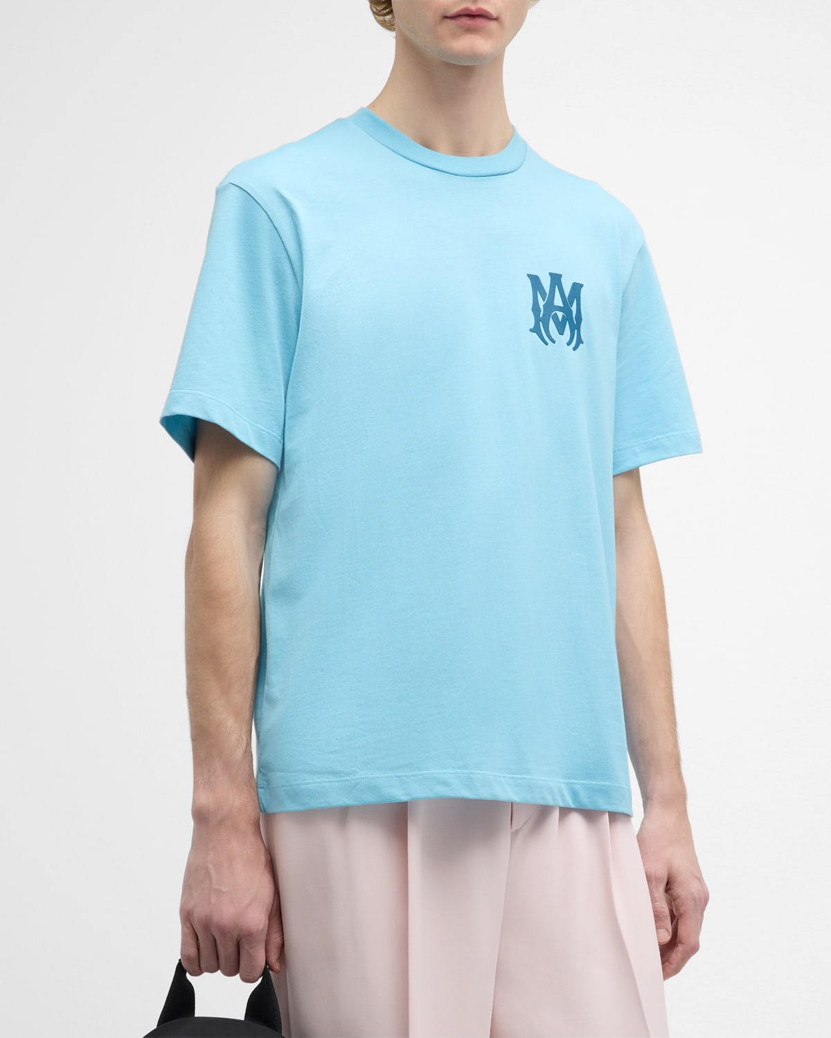Shop Amiri Men's Ma Logo T-shirt In Air Blue