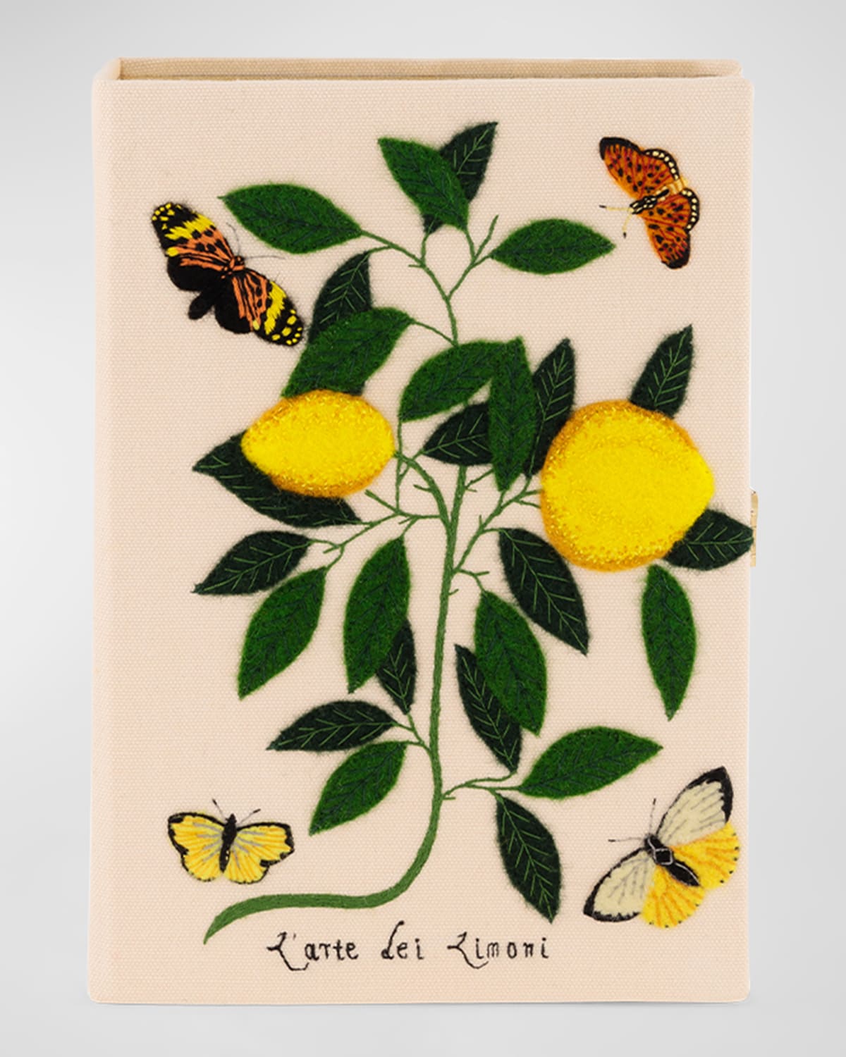 Small Lemons and Butterflies Book Clutch Bag