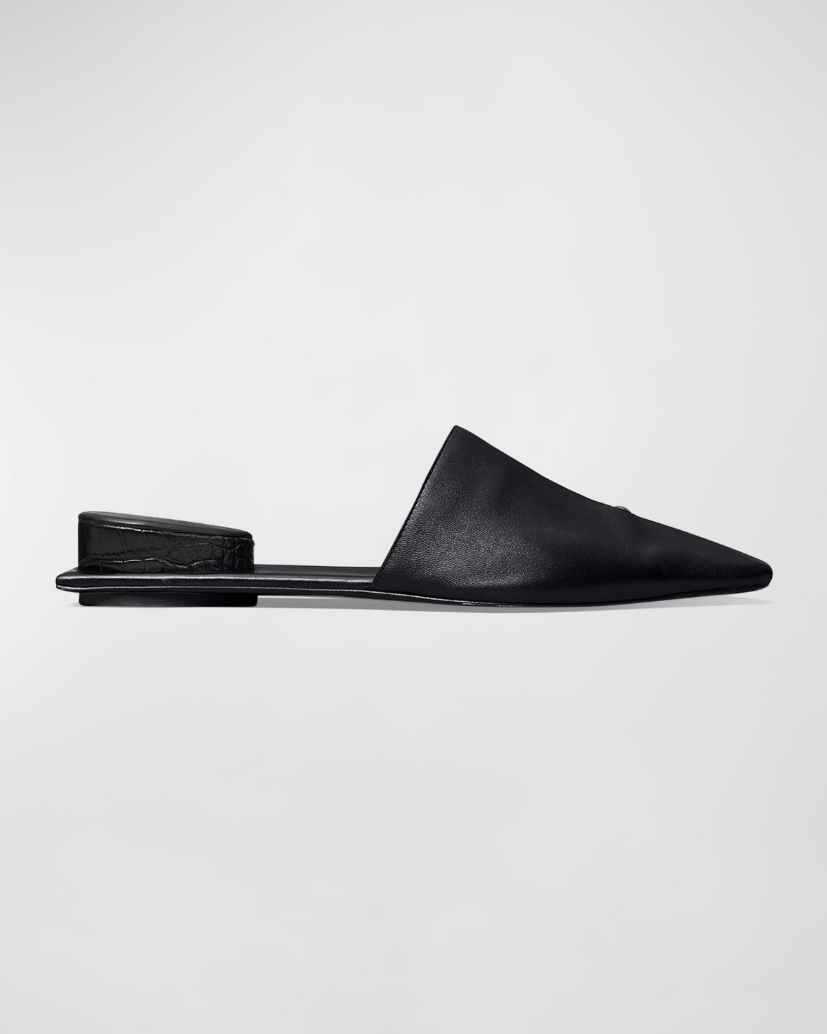 Shop Tory Burch Leather Toe-ring Ballerina Mules In Perfect Black / S