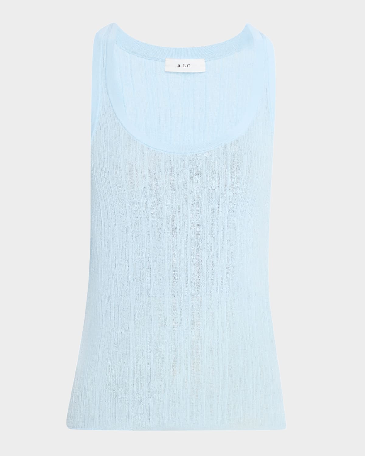 A.l.c Iris Striped Scoop-neck Tank Top In Blue