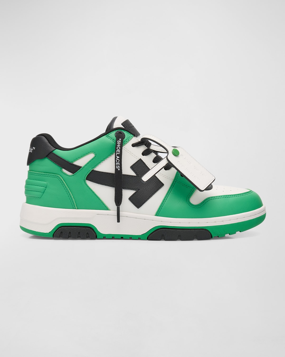 Shop Off-white Men's Out Of Office Tricolor Sneakers In Green Black