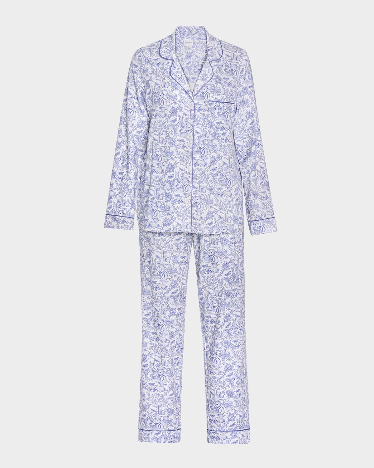 Bedhead Pajamas Striped Floral-print Pajama Set In Fairytale Forest