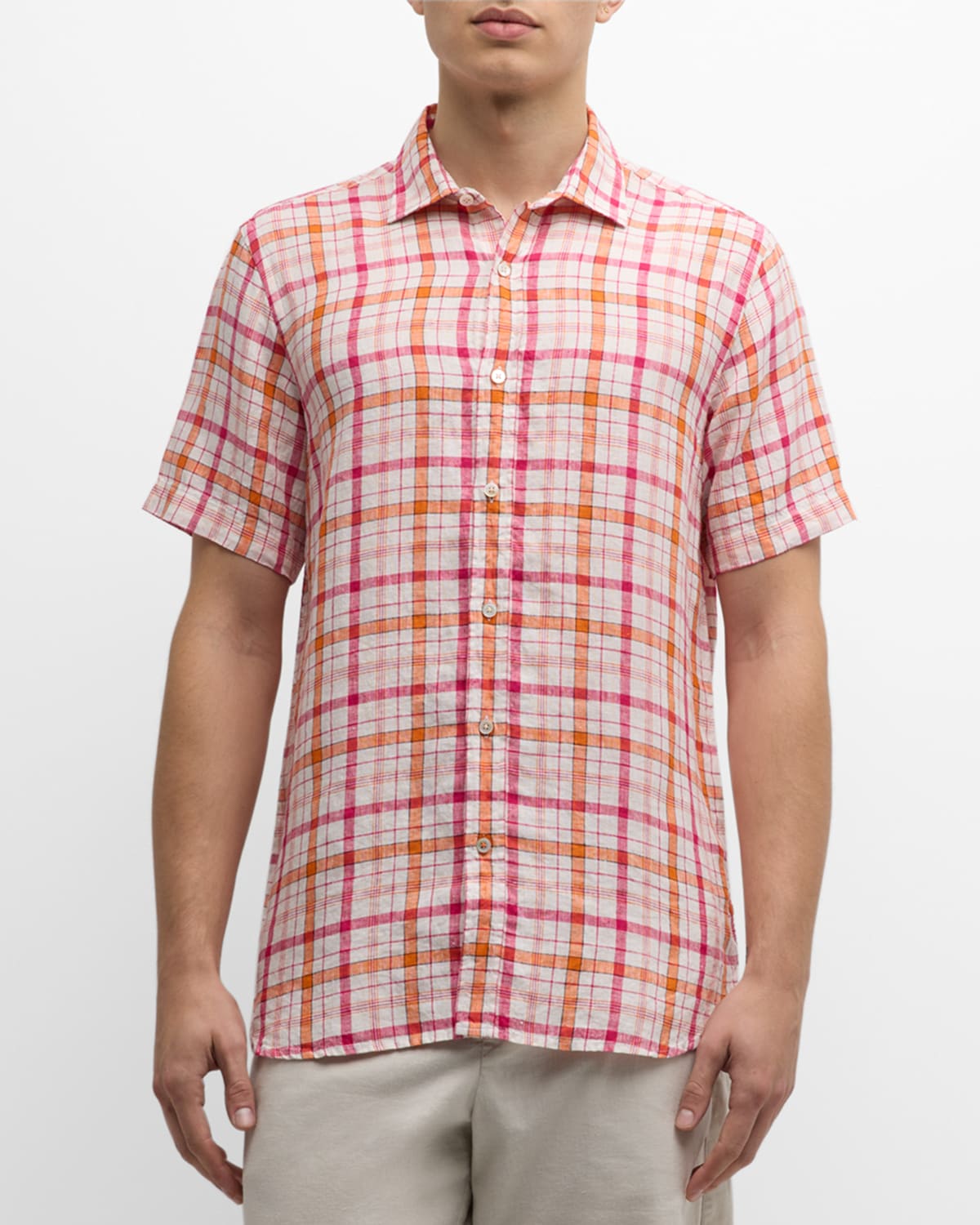 Men's Ischia Plaid Short-Sleeve Shirt
