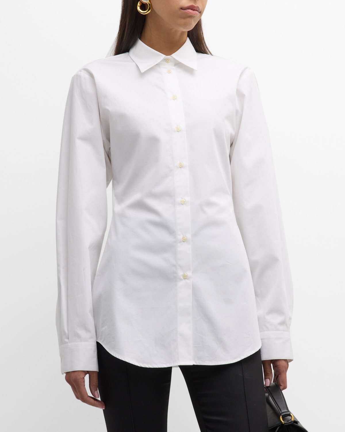 Rohe Women Long-sleeve Shaped Poplin Shirt In White 112