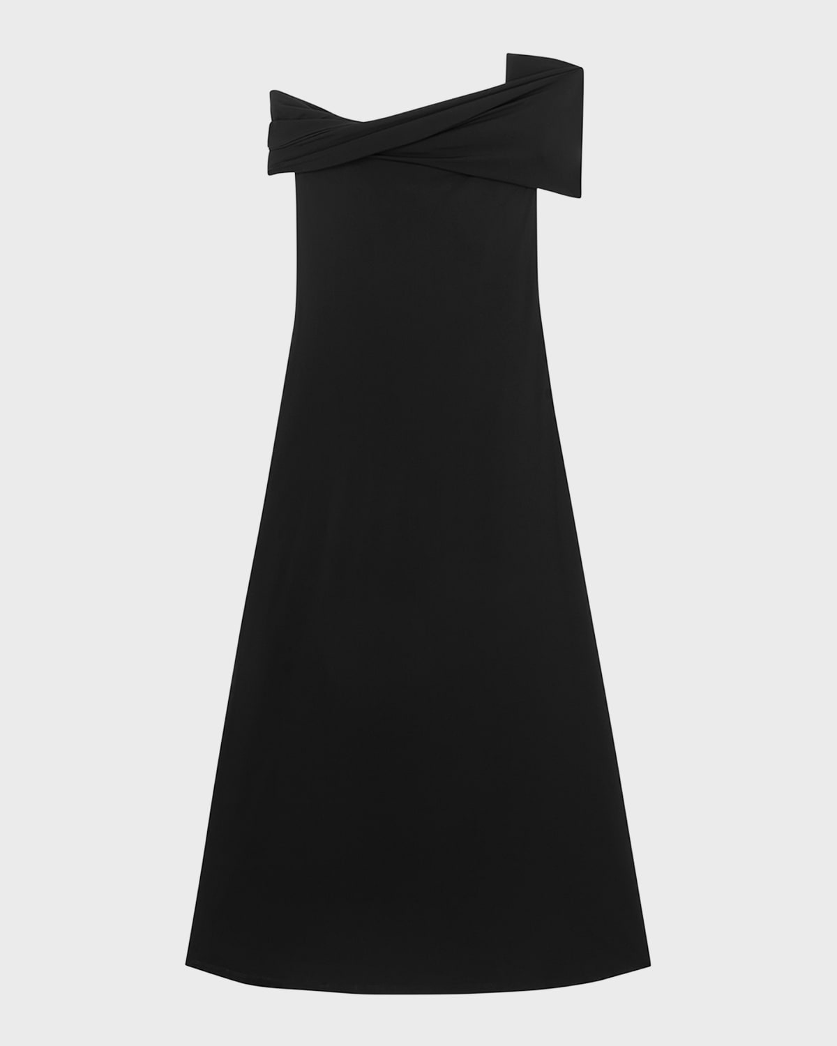 Shop Rohe Asymmetric Off-the-shoulder Dress In Noir 138