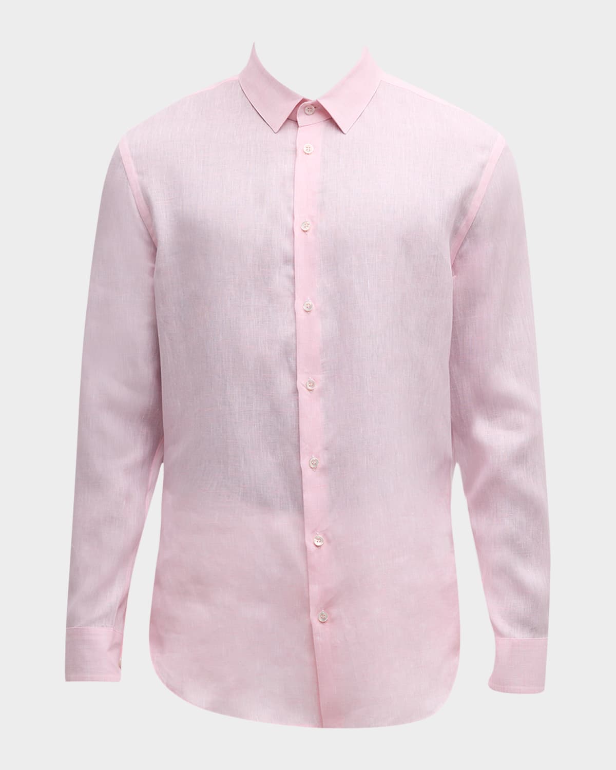 Giorgio Armani Regular-fit Shirt In Cotton Twill In Pastel Pink