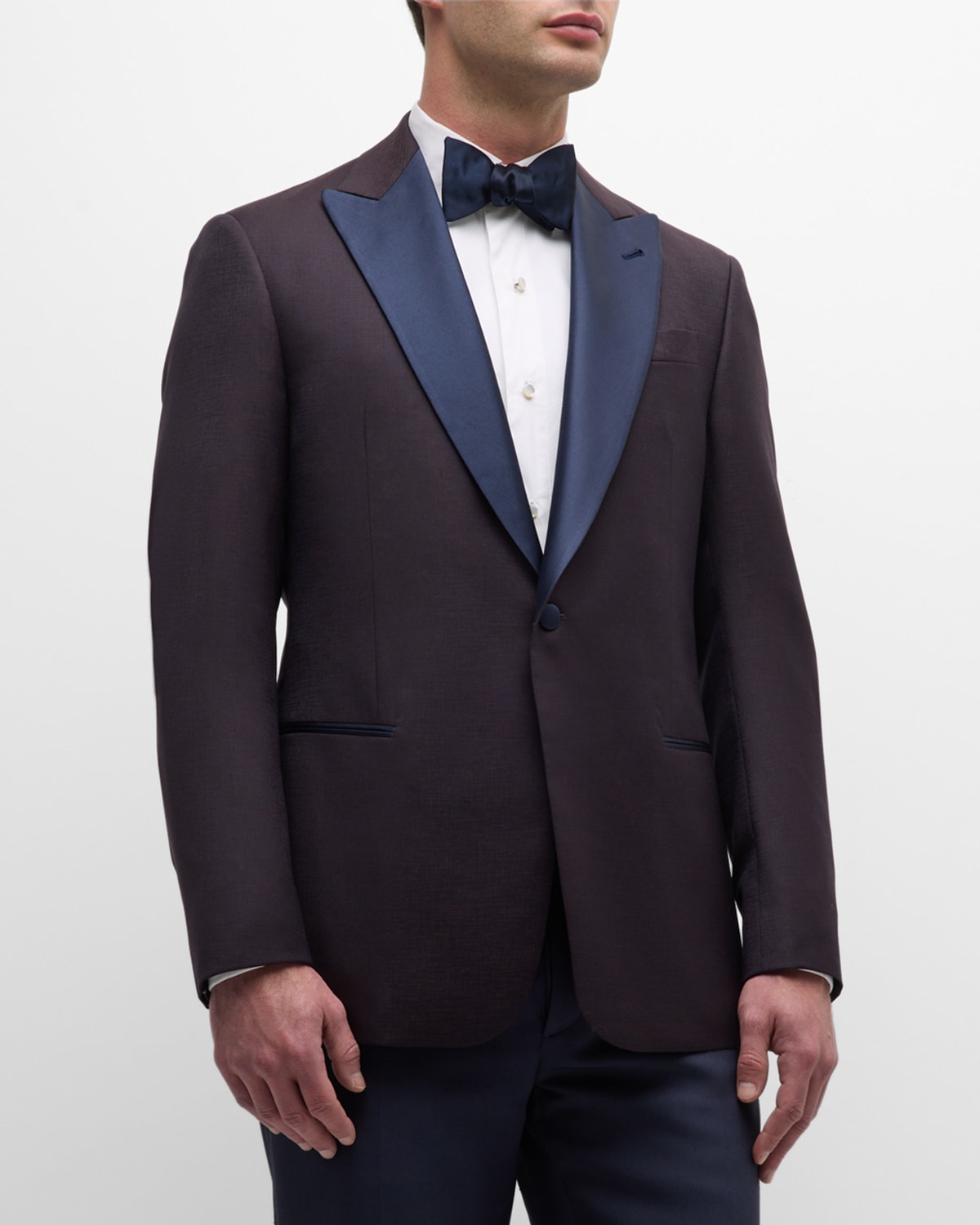 Shop Giorgio Armani Men's Two-tone Peak Dinner Jacket In Multi