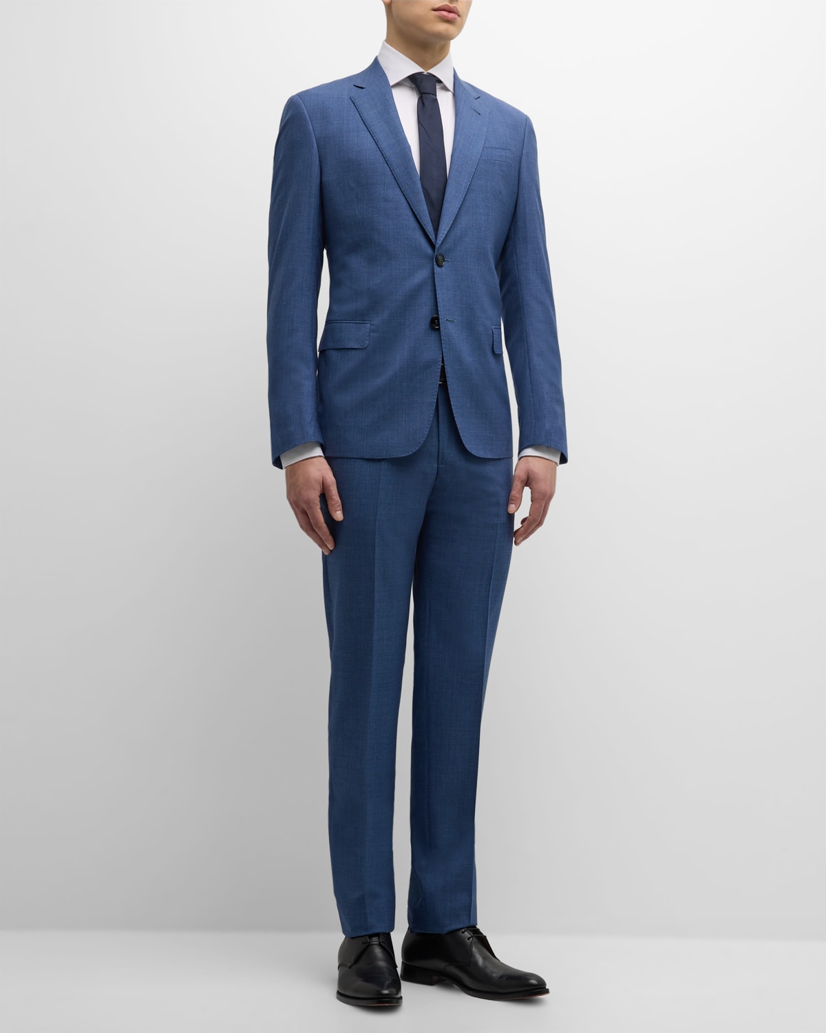 Giorgio Armani Men's Micro-pattern Wool Suit In Multi