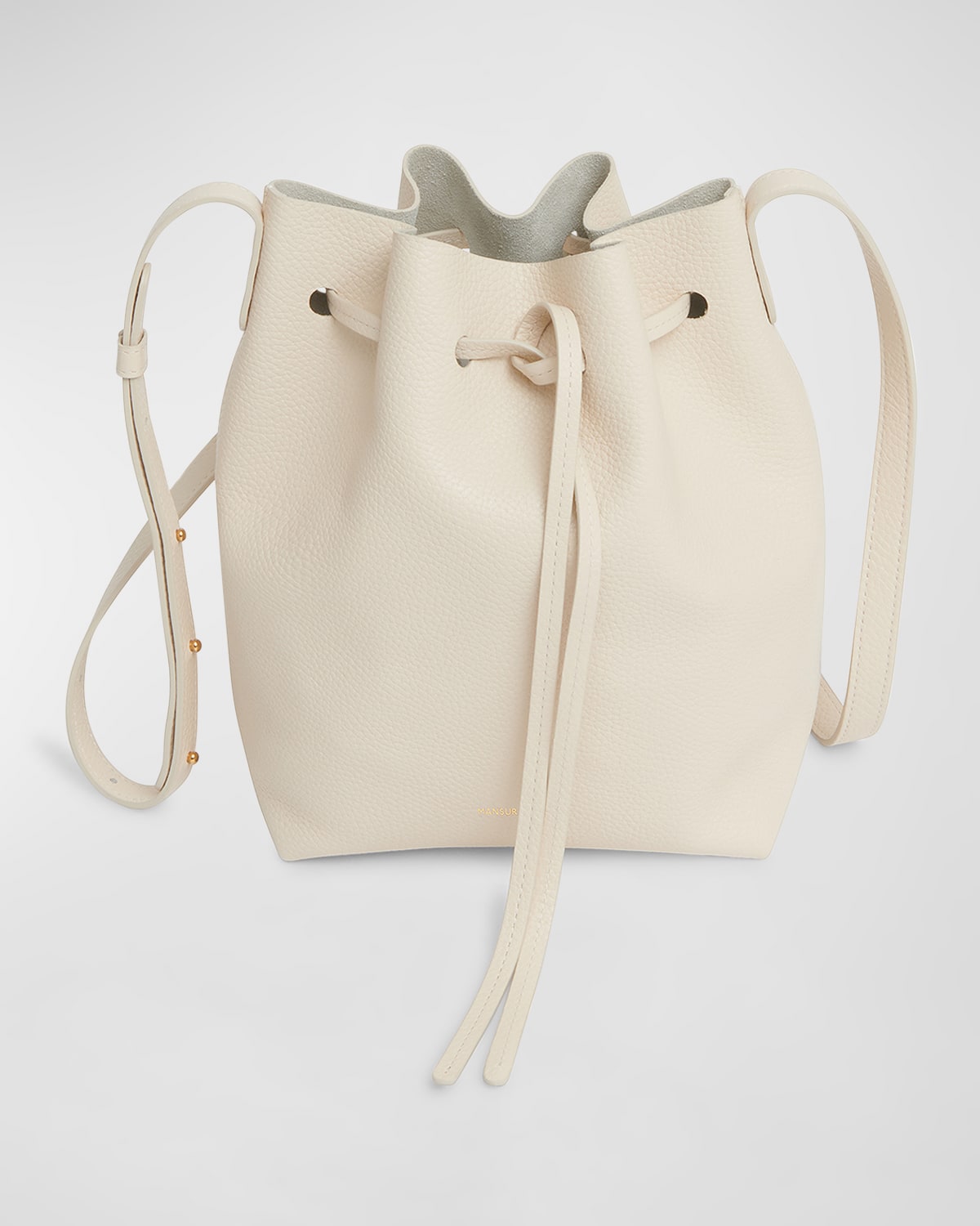 Mini Drawstring Leather Bucket Bag