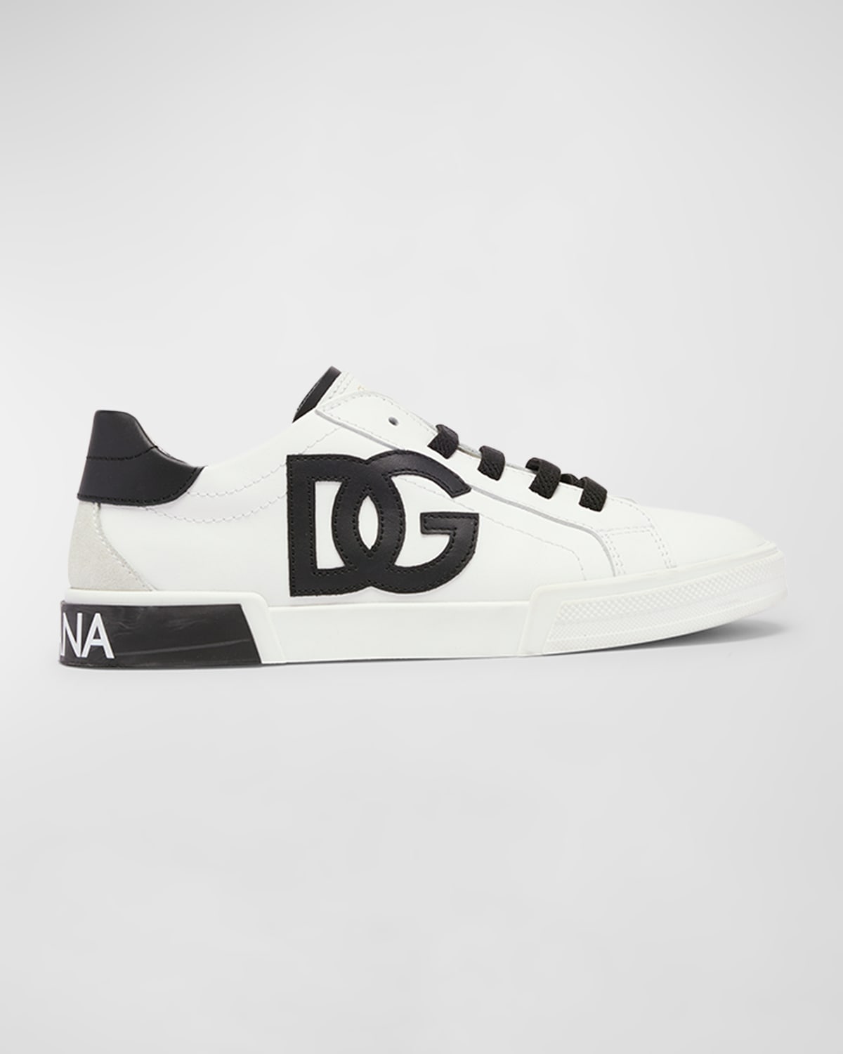 Dolce & Gabbana Portofino Low-top Sneakers In White Blac