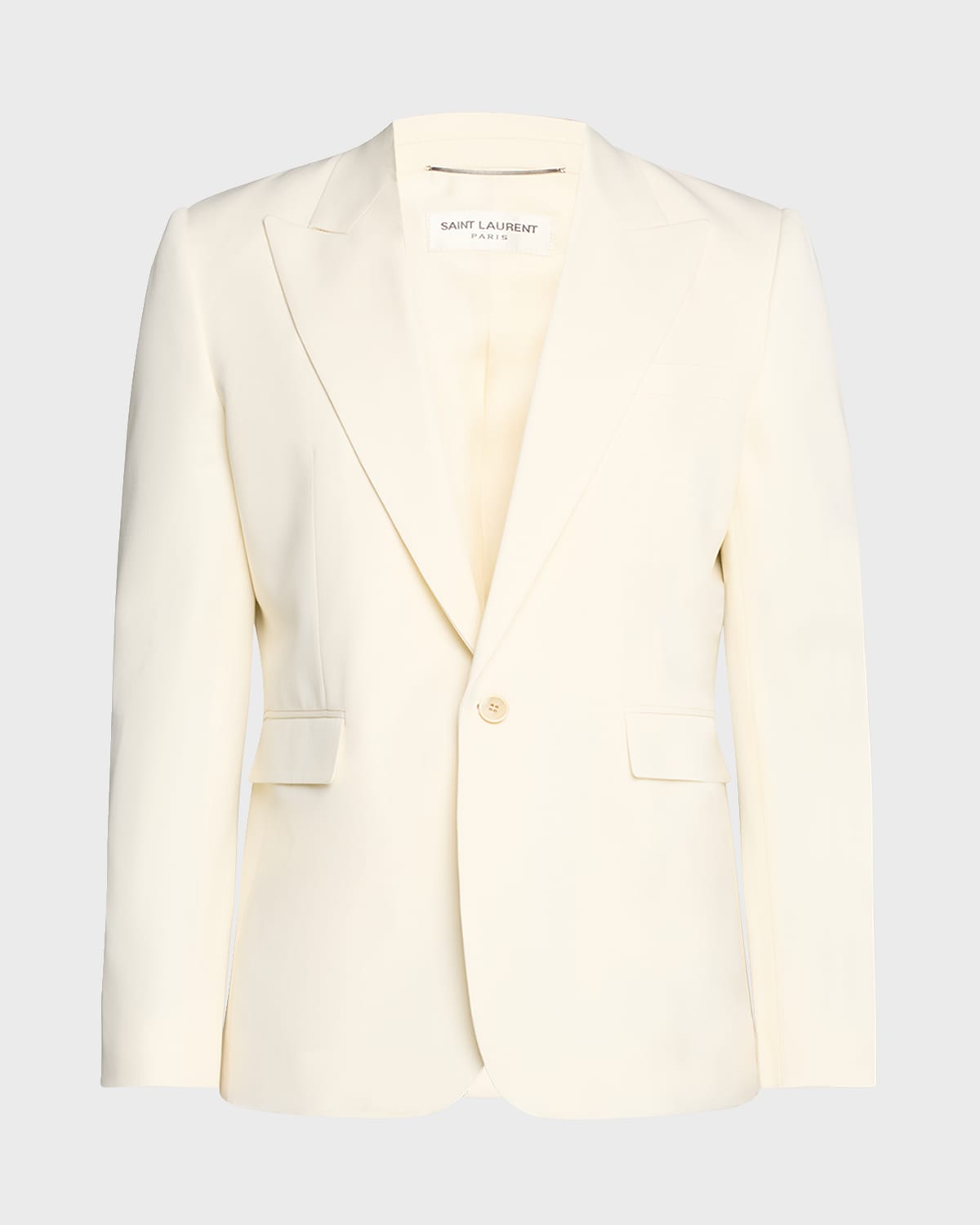 Saint Laurent Wool Gabardine Jacket In Gun