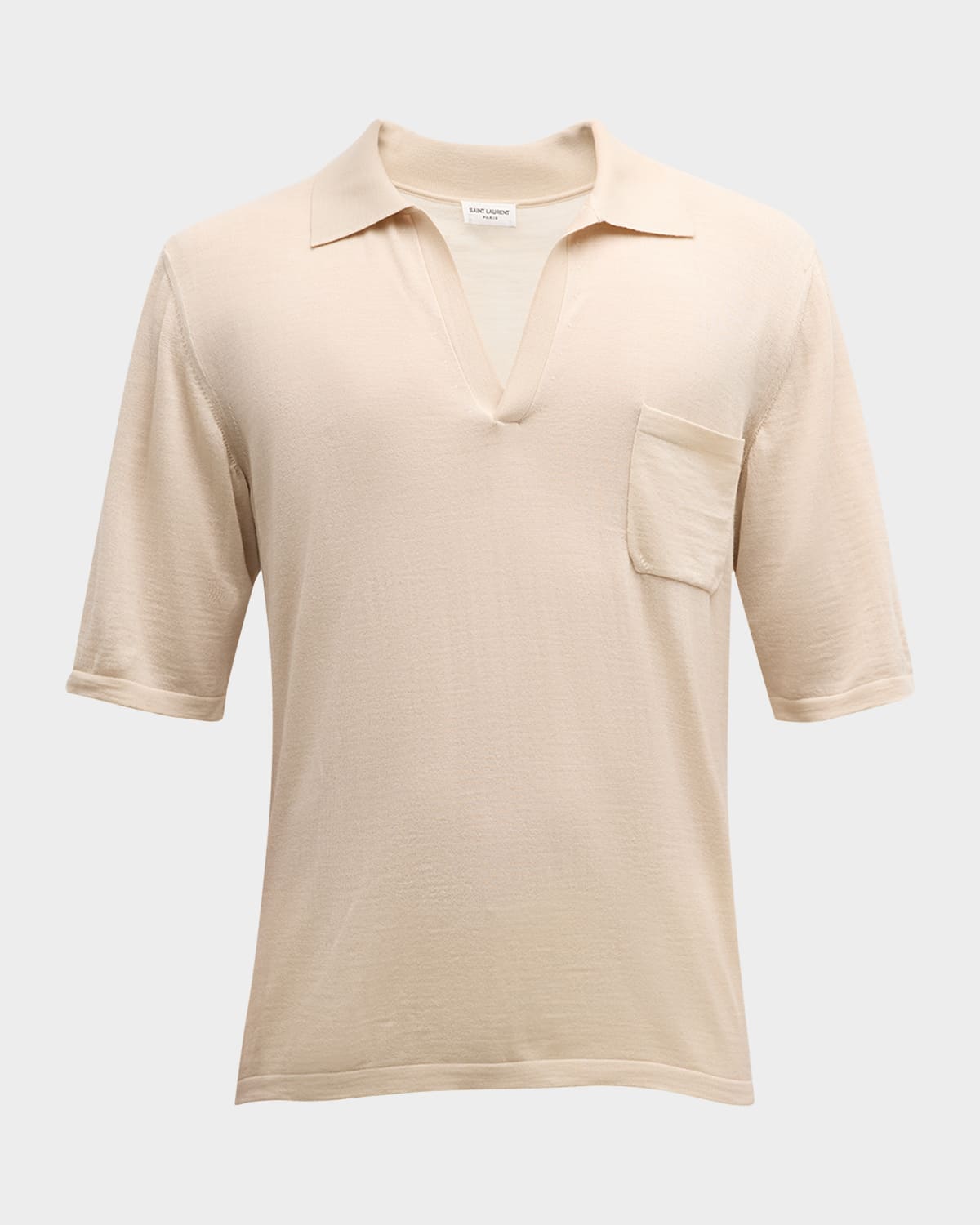 Men's Johnny-Collar Knit Polo Shirt