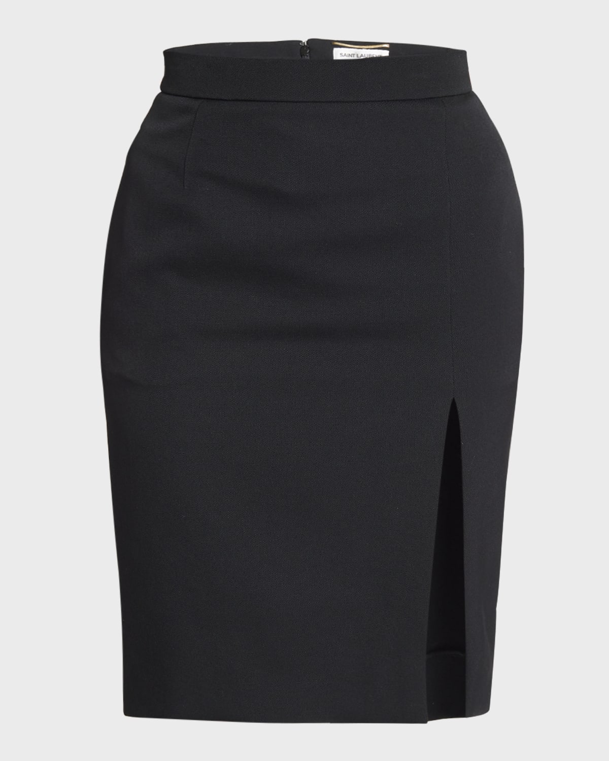 Slit-Hem Crepe Pencil Skirt