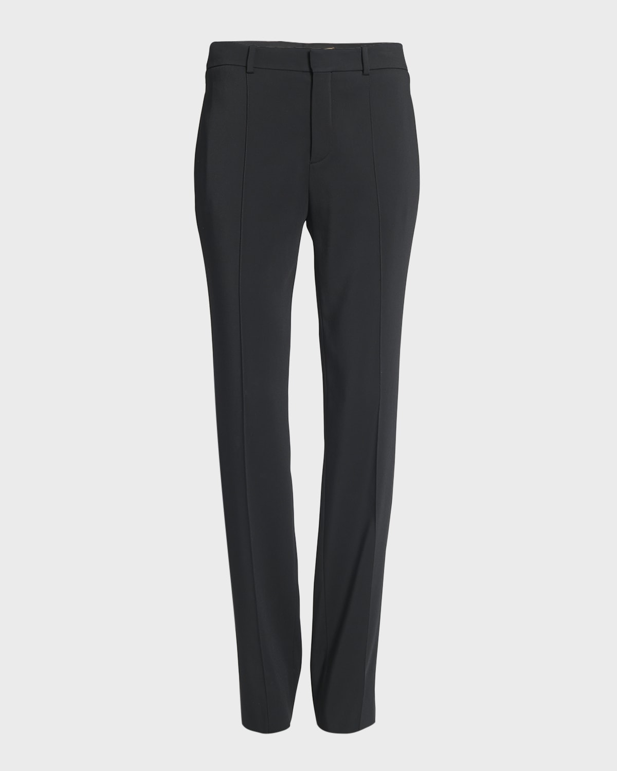 Saint Laurent Stretch Gabardine Straight-leg Trousers In Nero