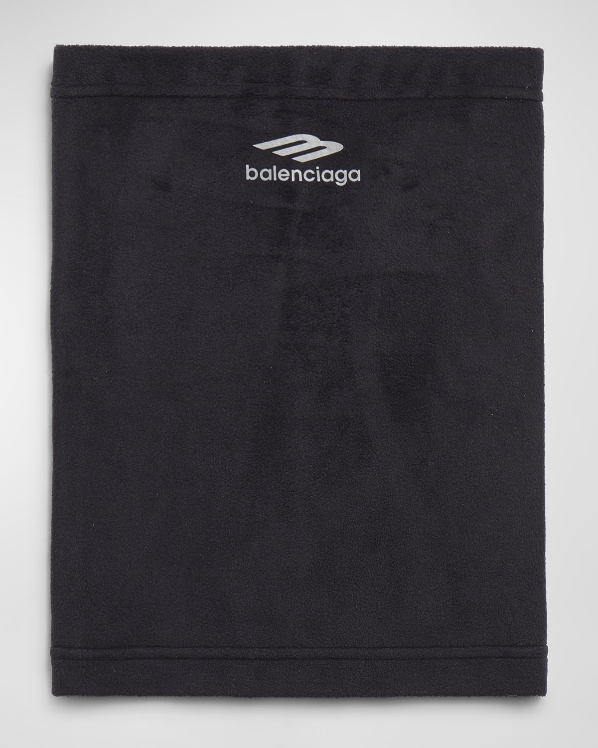Shop Balenciaga Men's 3b Sports Icon Fleece Neck Scarf In Noir