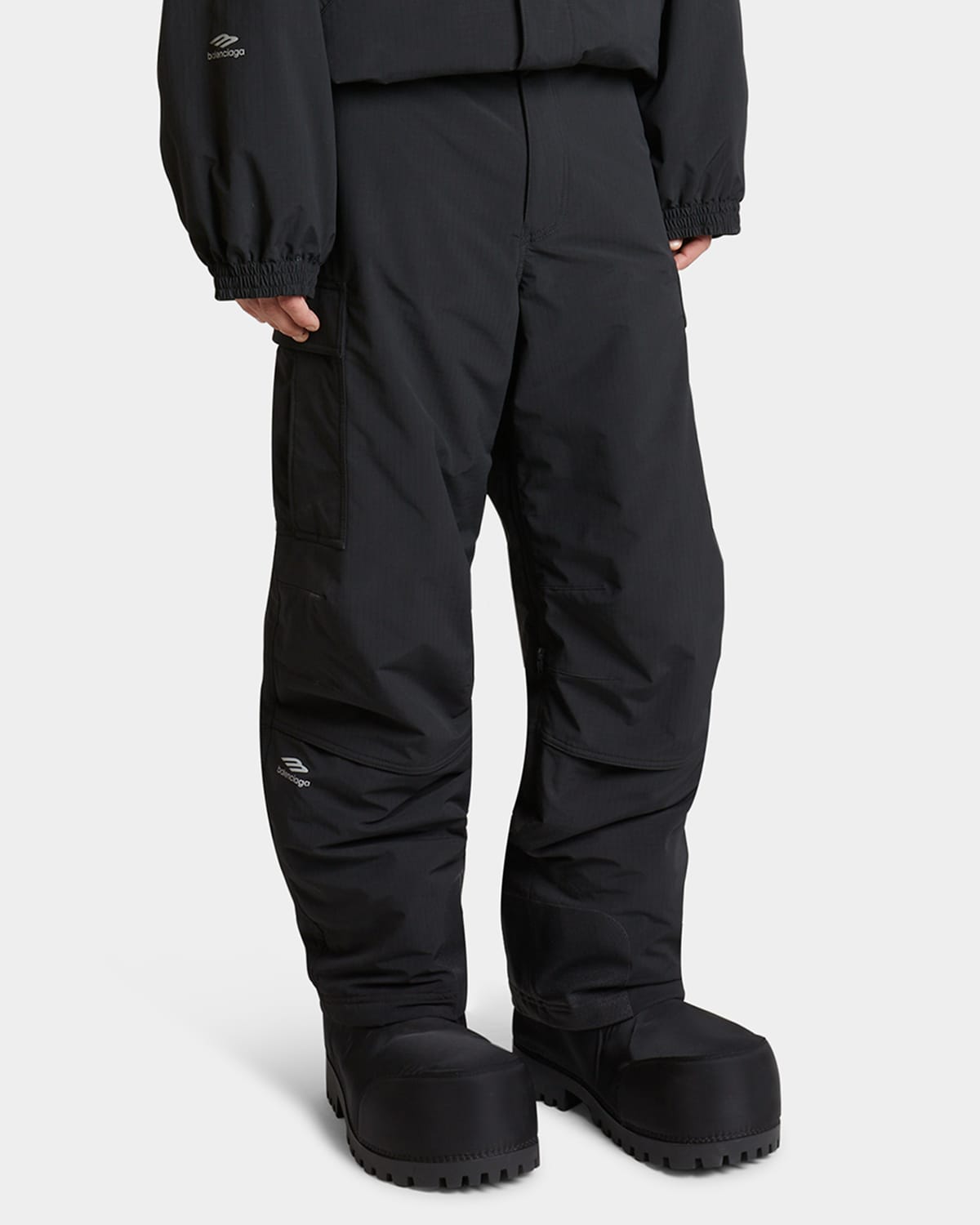 Shop Balenciaga Men's 3b Sports Icon Ski Cargo Pants In Black