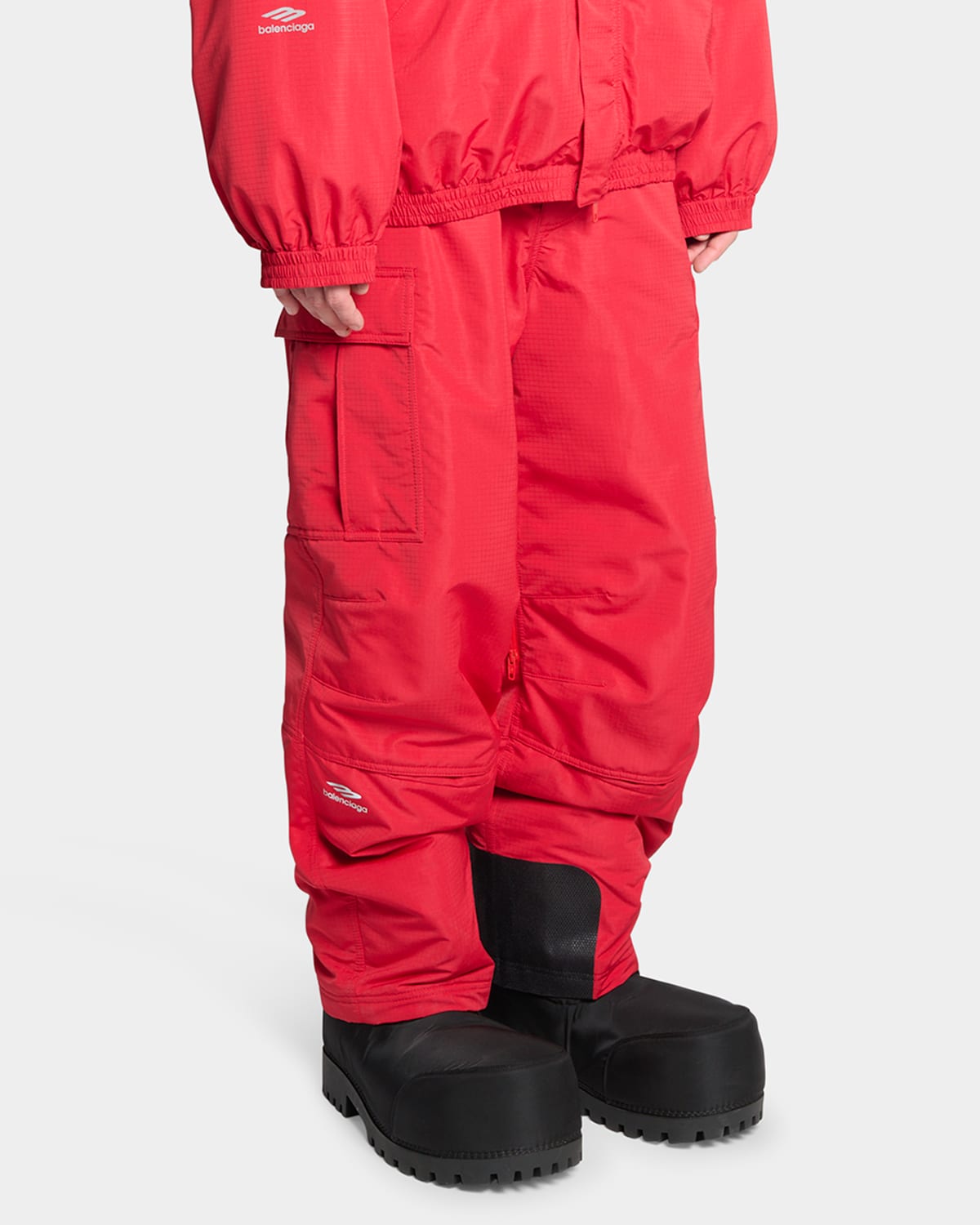 Shop Balenciaga Men's 3b Sports Icon Ski Cargo Pants In Red