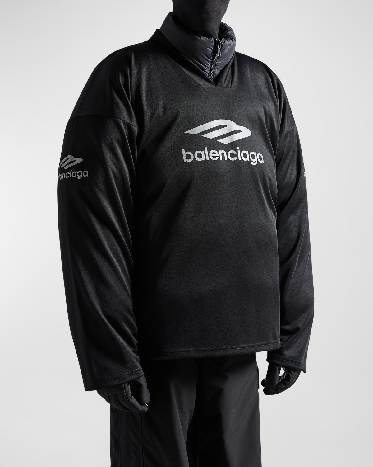 Shop Balenciaga Men's 3b Sports Icon Ski T-shirt In Black