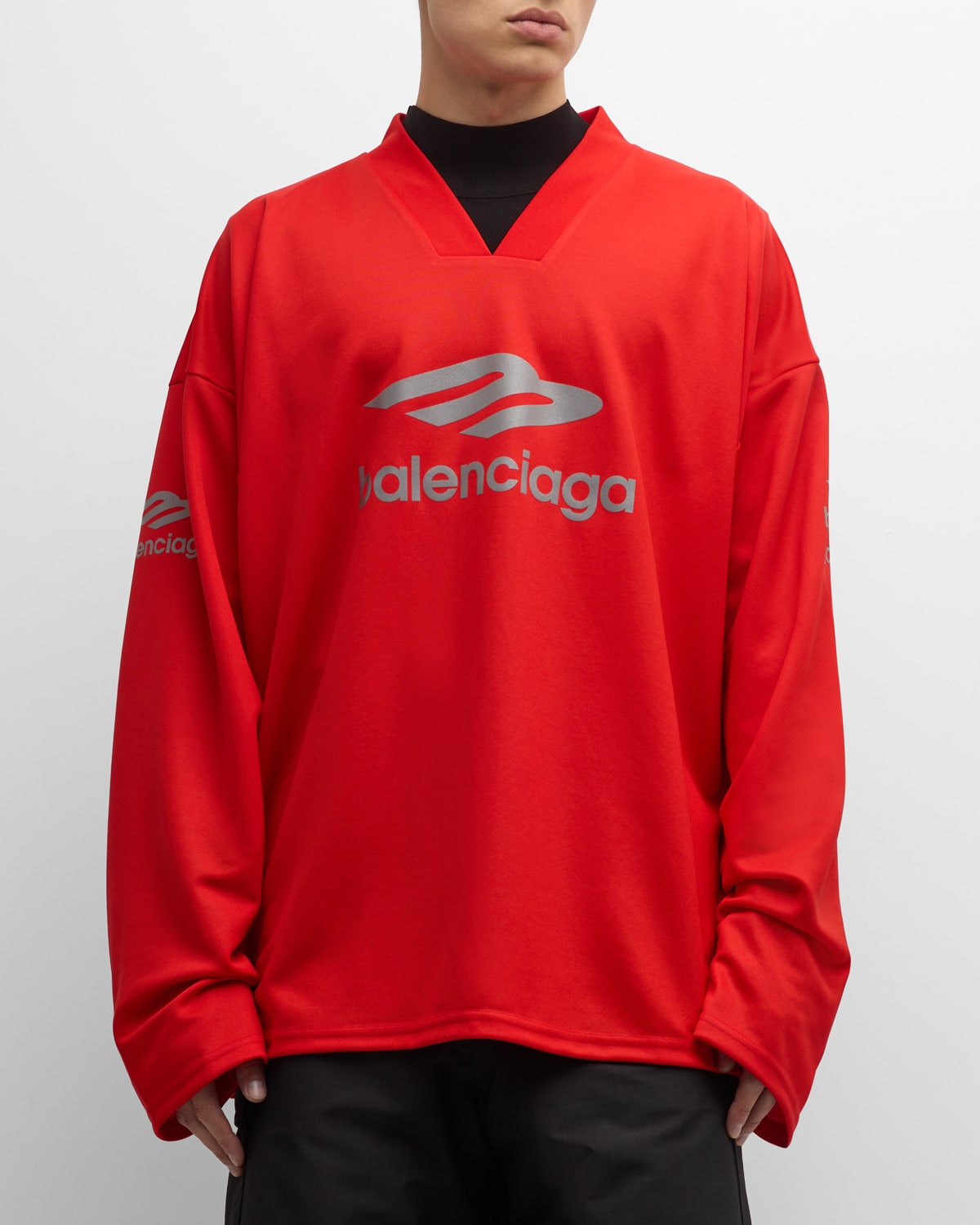Shop Balenciaga Men's 3b Sports Icon Ski T-shirt In Red