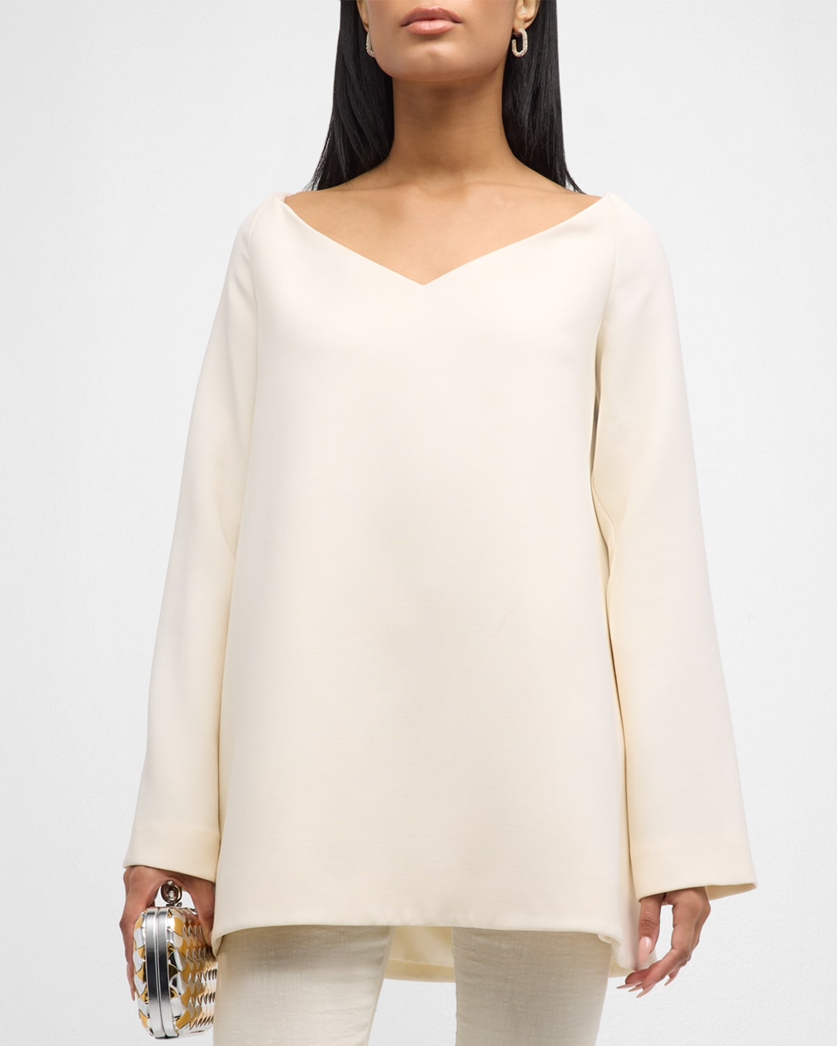 Buy Brandon Maxwell Open-back Silk-charmeuse Halterneck Gown - Ivory At 60%  Off